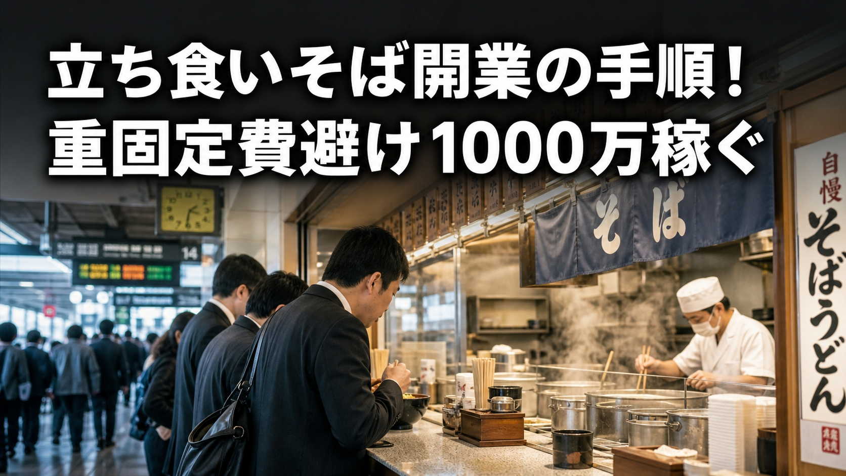 立ち食いそば開業の手順！重固定費避け1000万稼ぐ