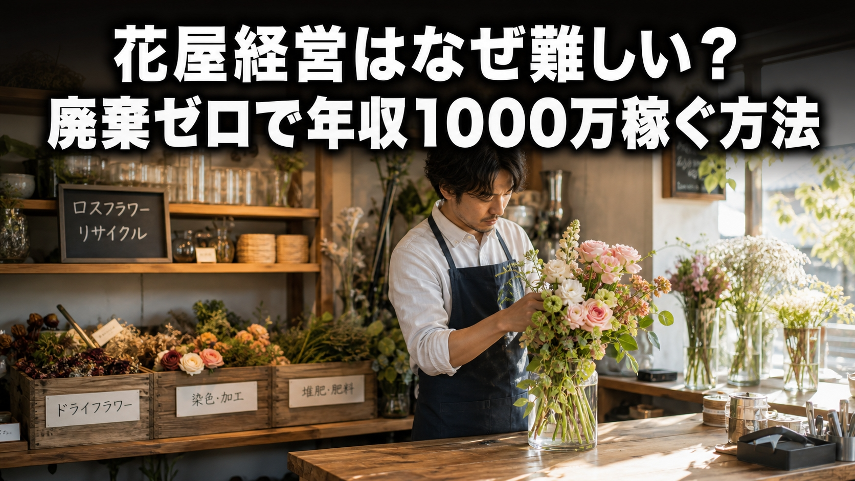 花屋経営はなぜ難しい？廃棄ゼロで年収1000万稼ぐ方法