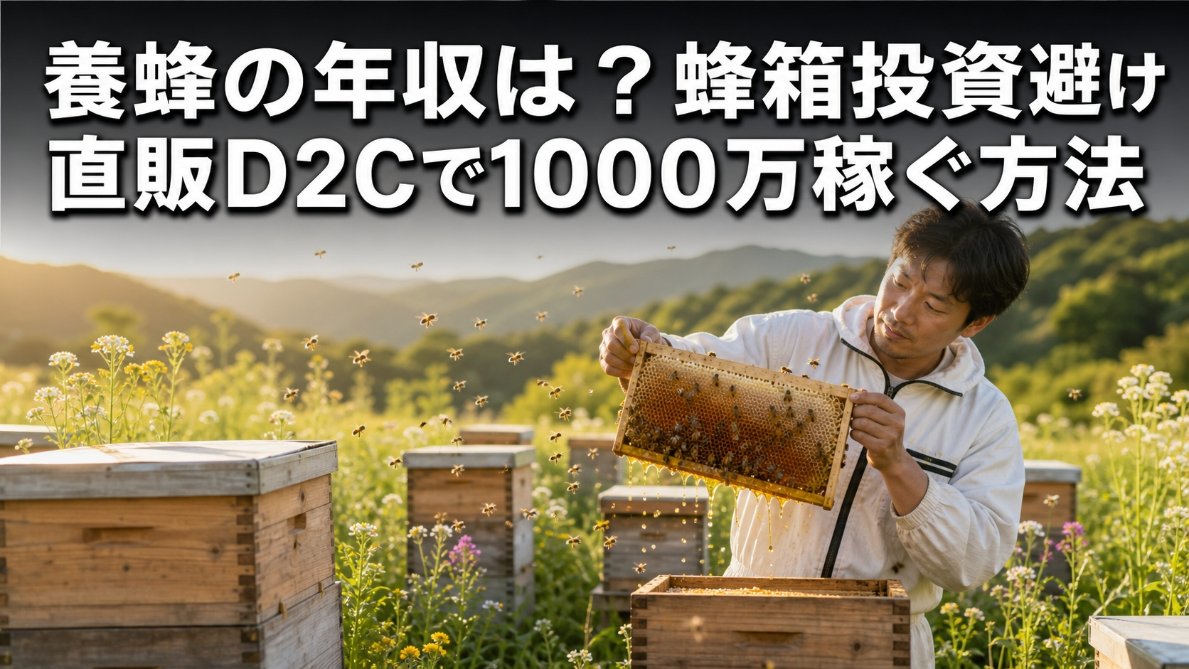 養蜂の年収は？蜂箱投資避け直販D2Cで1000万稼ぐ方法