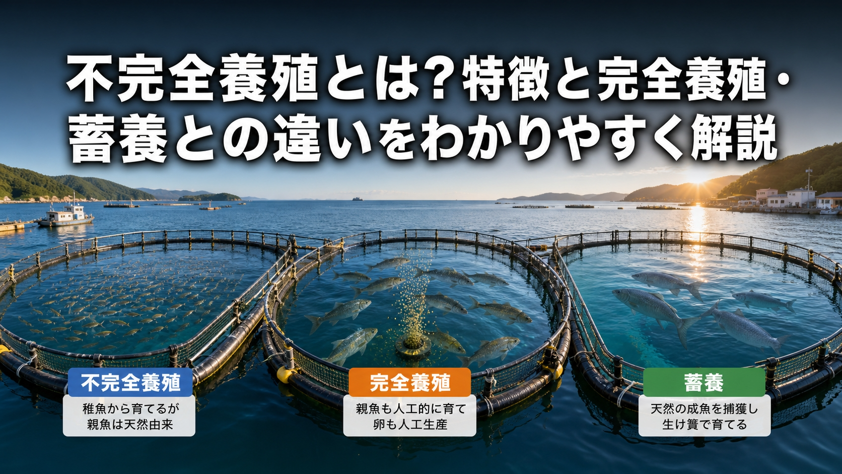 不完全養殖とは?特徴と完全養殖・蓄養との違いをわかりやすく解説