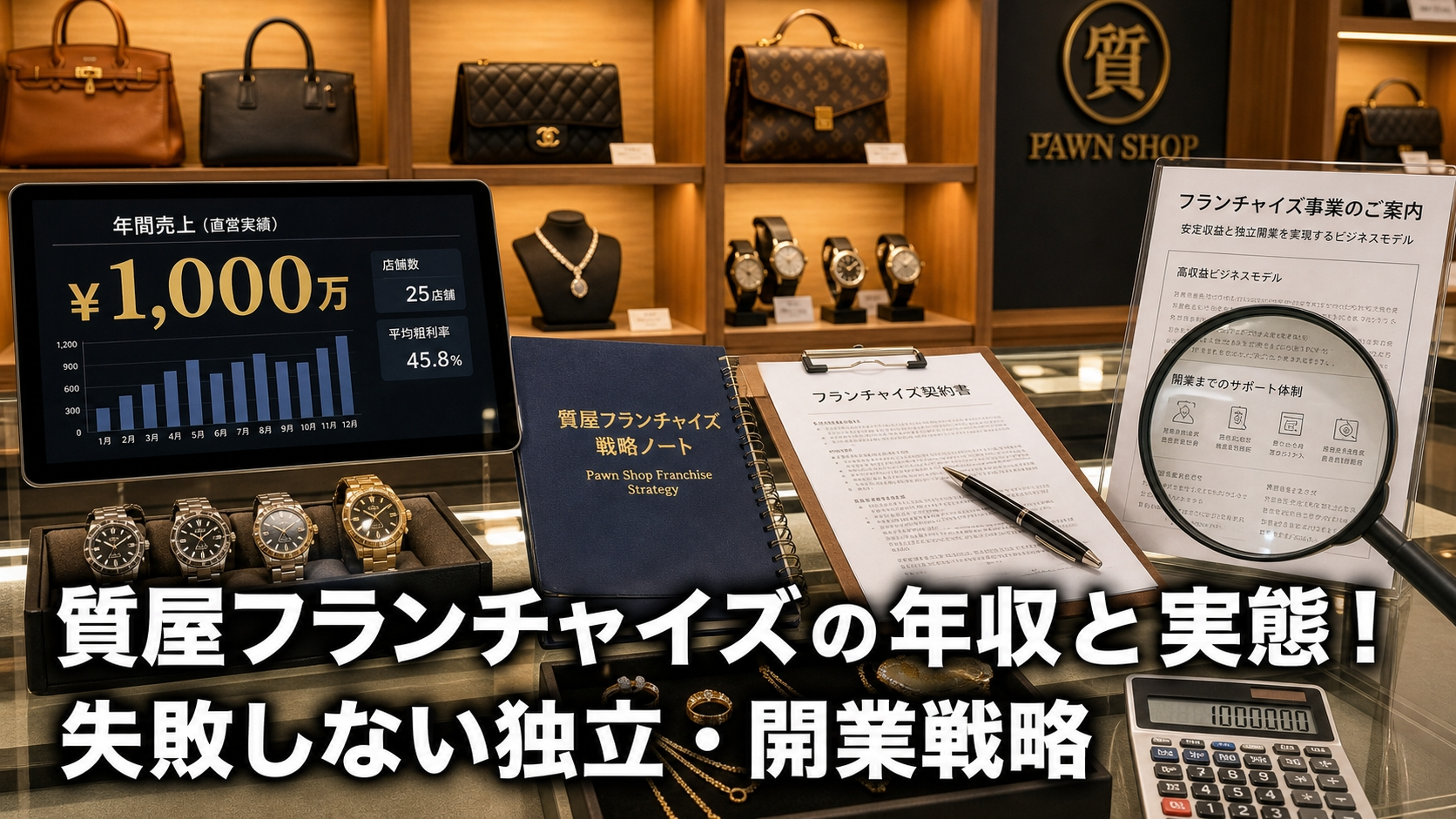 質屋フランチャイズの年収と実態！失敗しない独立・開業戦略