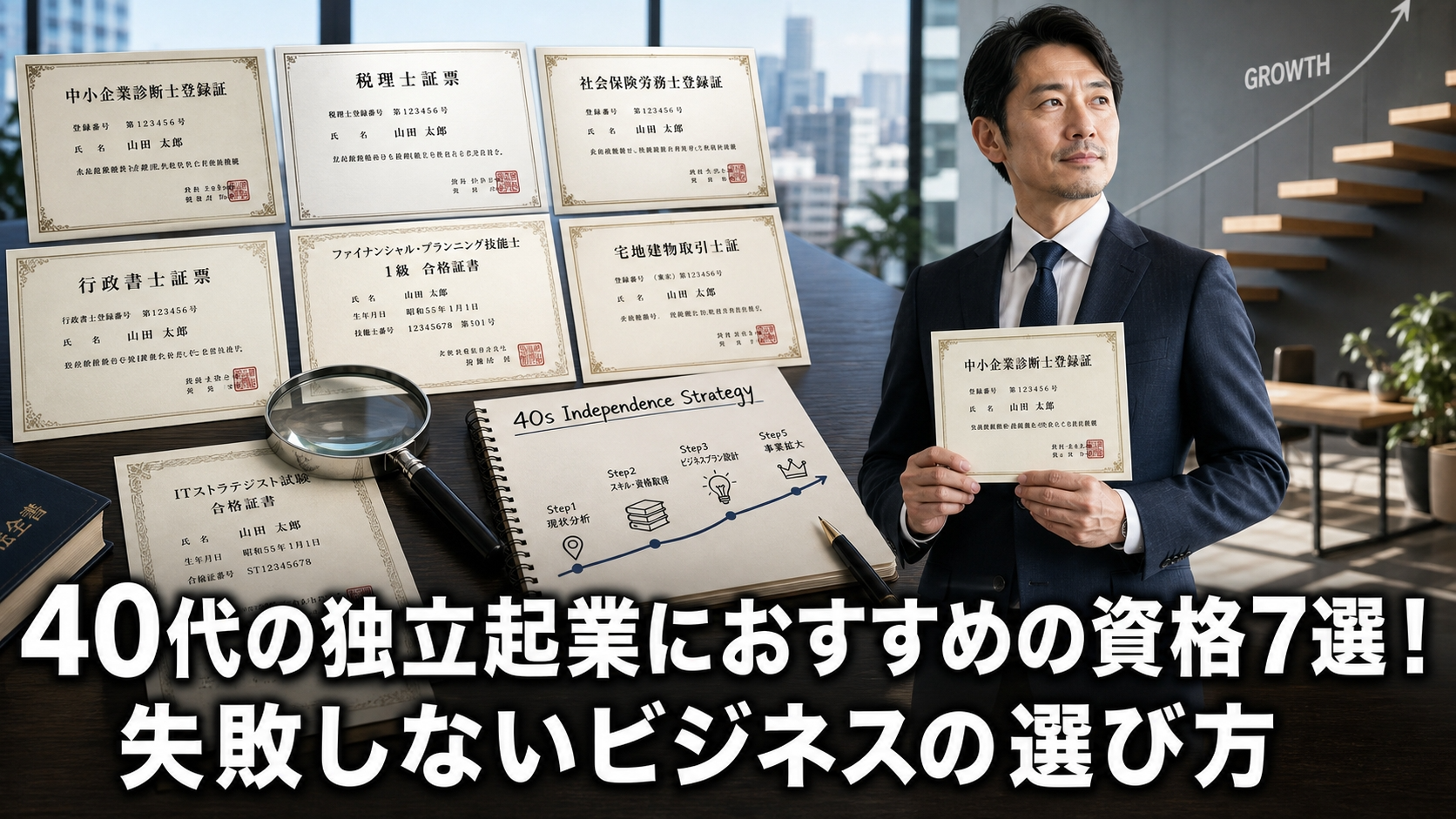 40代の独立起業におすすめの資格7選！失敗しないビジネスの選び方