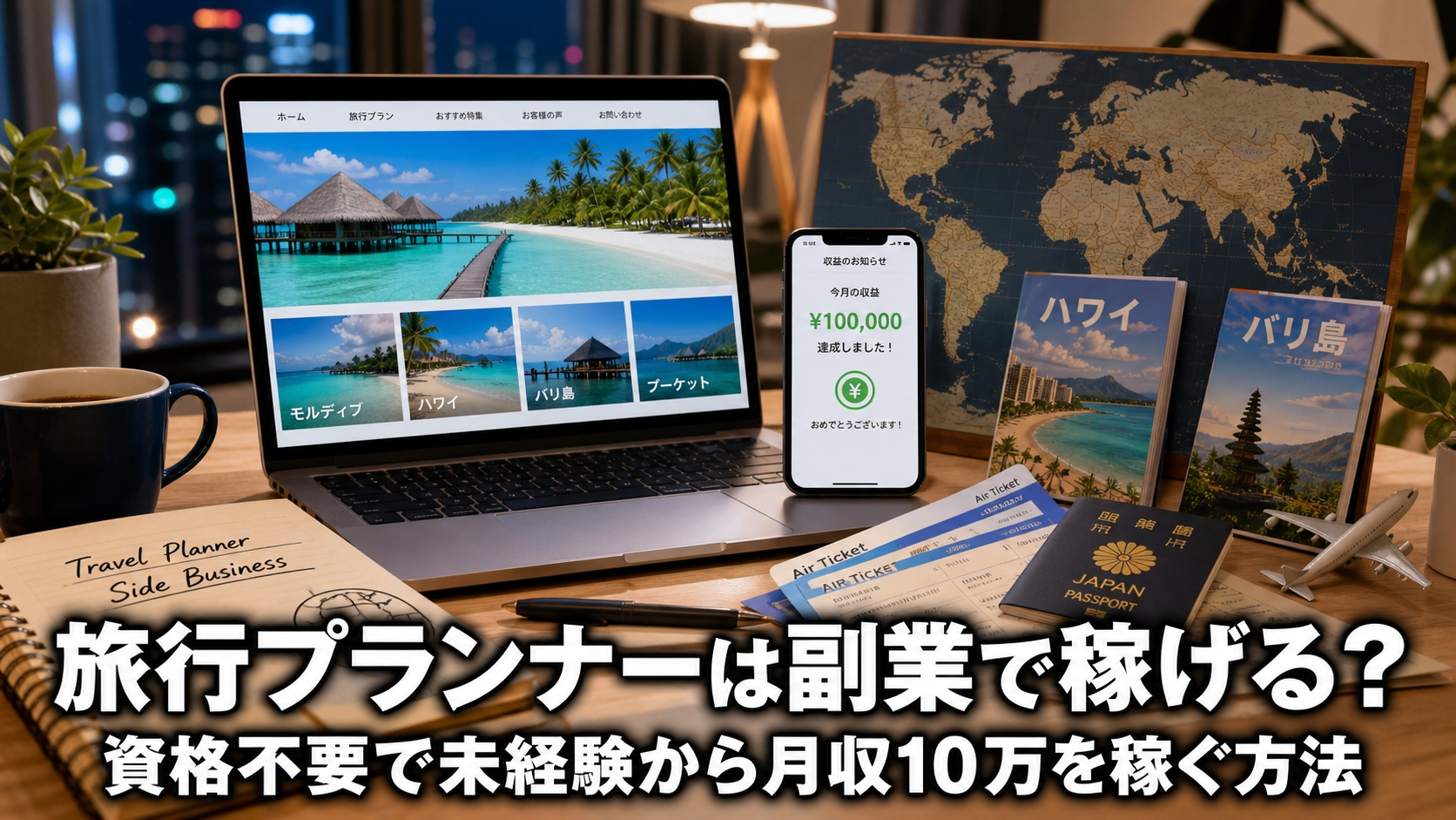 旅行プランナーは副業で稼げる？資格不要で未経験から月収10万を稼ぐ方法