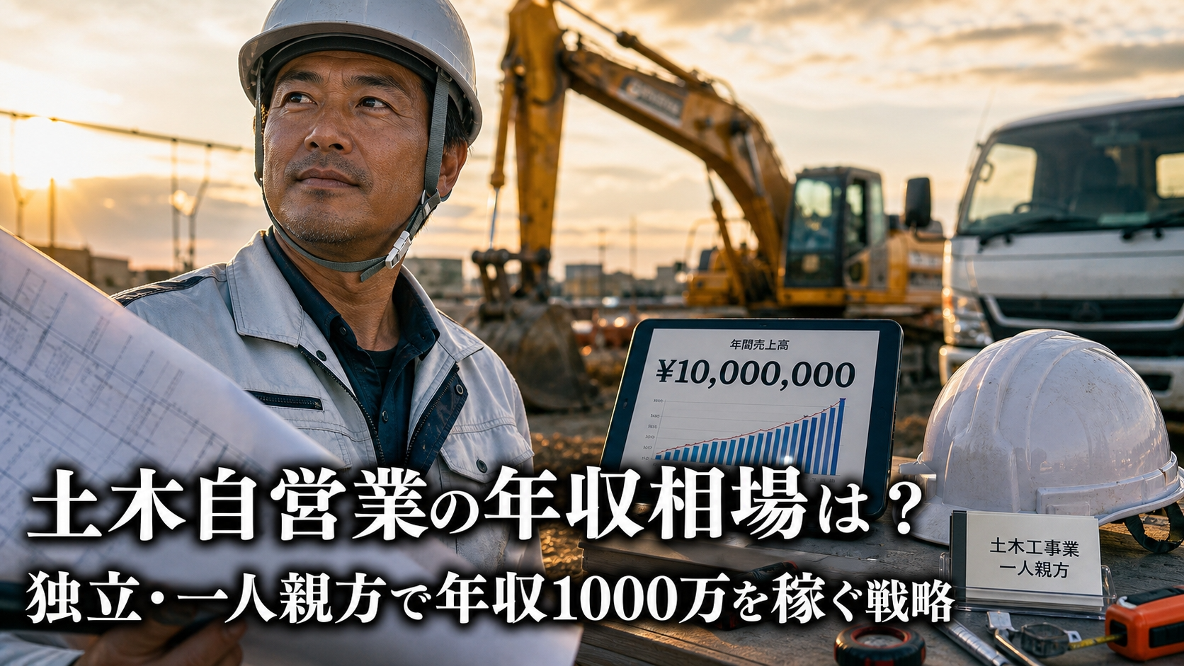 土木自営業の年収相場は？独立・一人親方で年収1000万を稼ぐ戦略