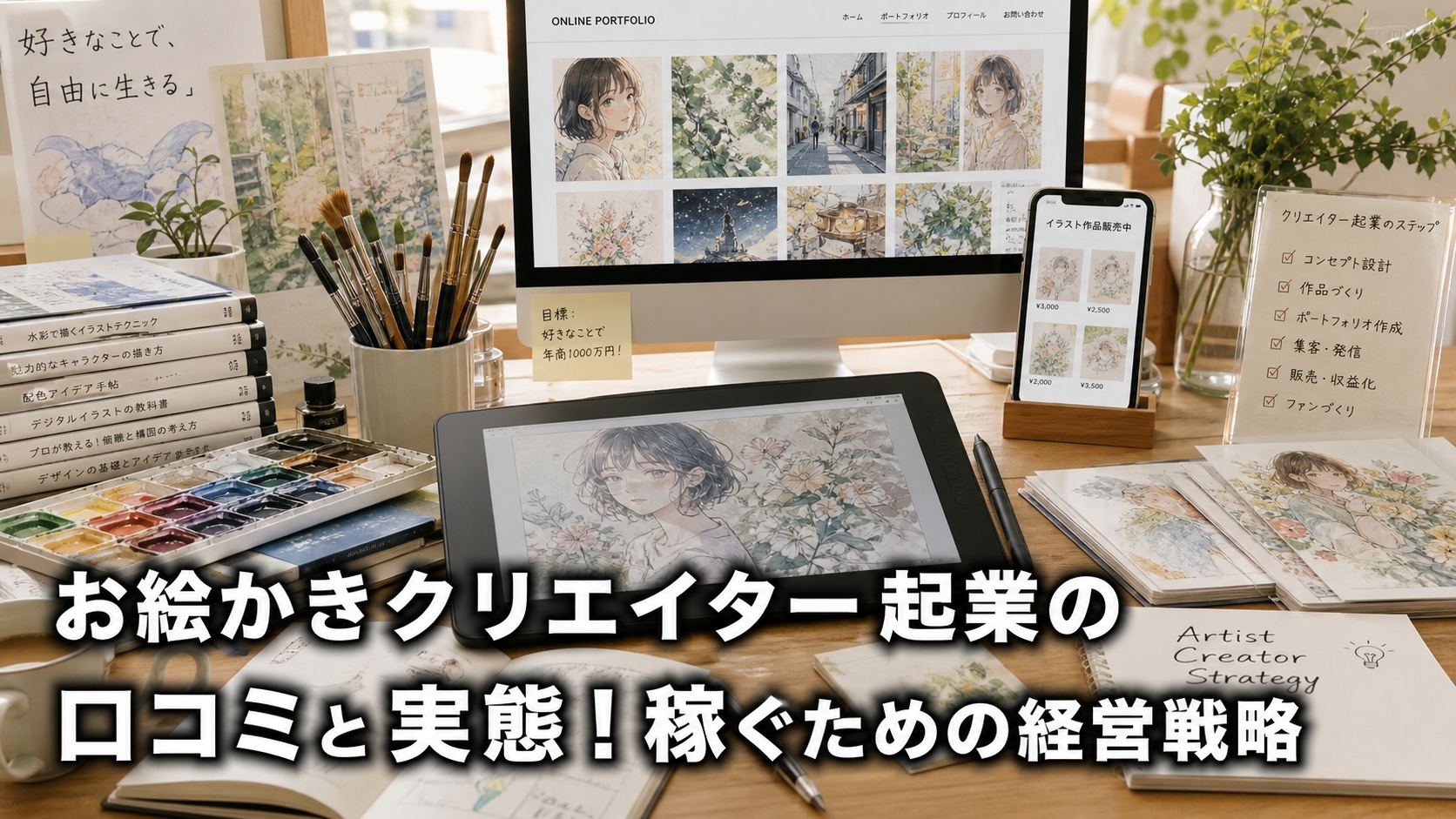 お絵かきクリエイター起業の口コミと実態！稼ぐための経営戦略