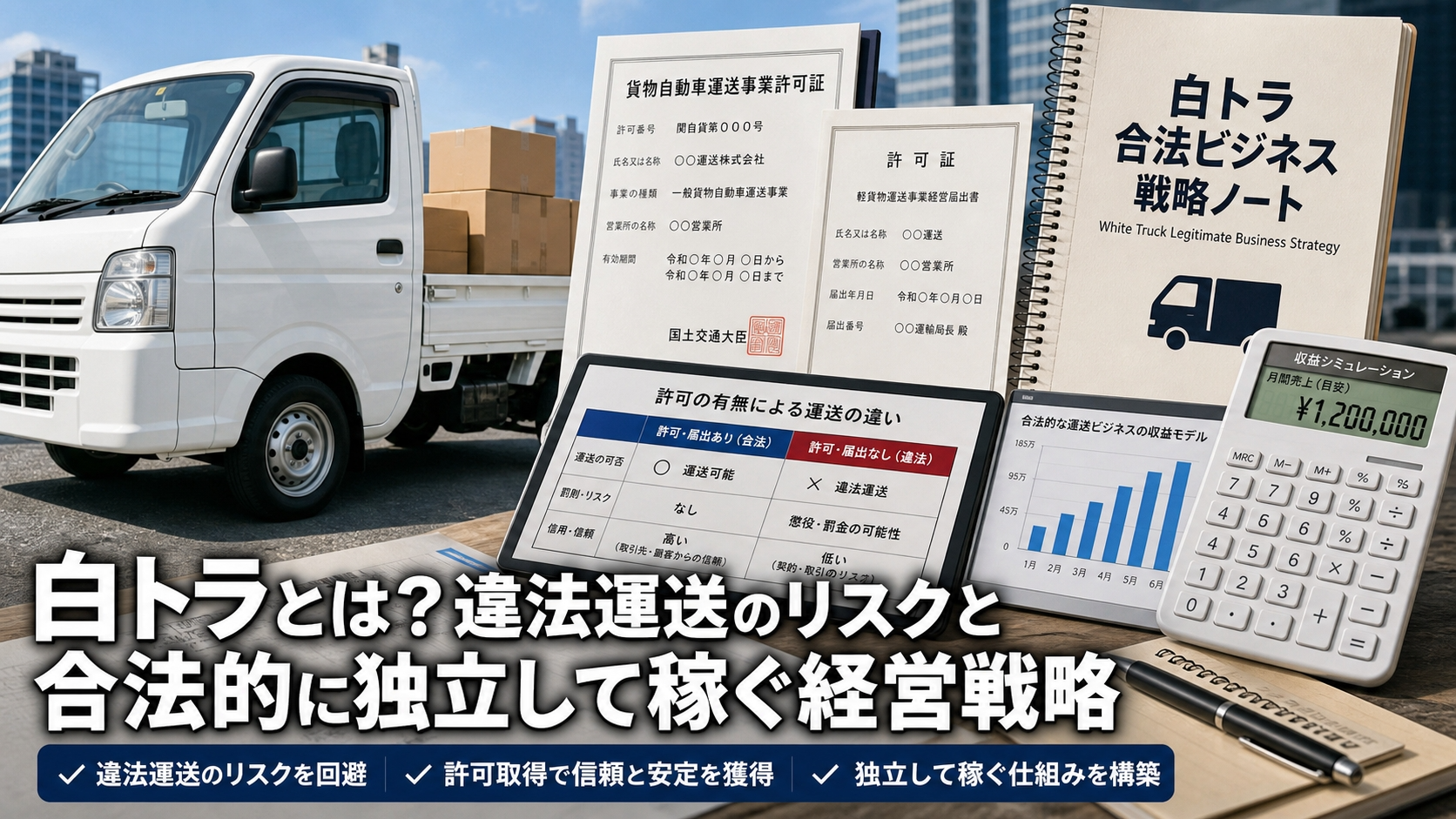 白トラとは？違法運送のリスクと合法的に独立して稼ぐ経営戦略
