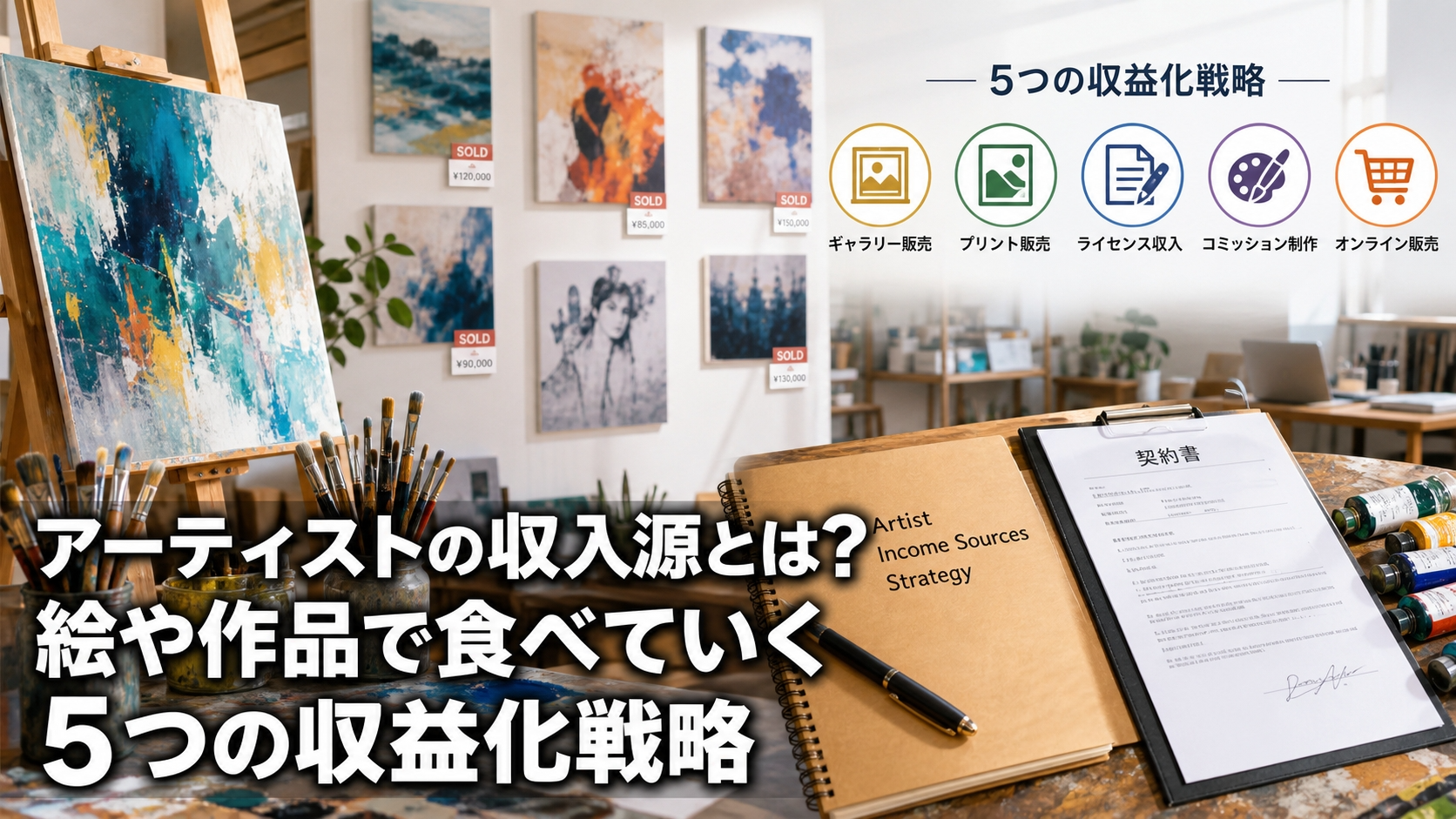 アーティストの収入源とは？絵や作品で食べていく5つの収益化戦略