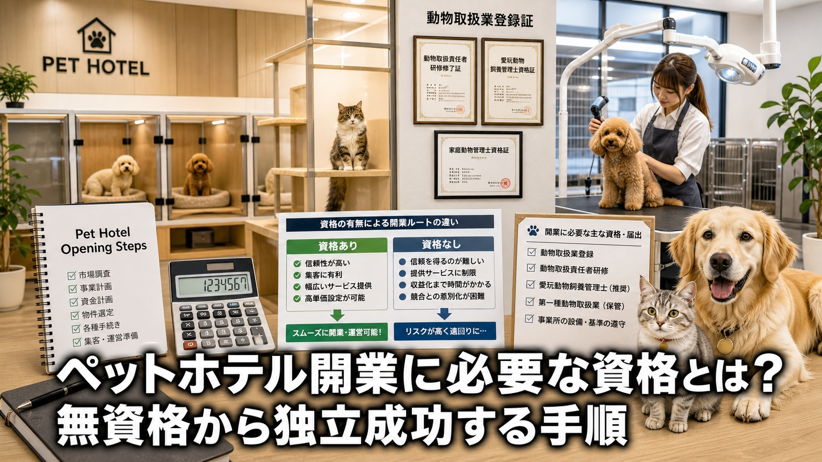ペットホテル開業に必要な資格とは？無資格から独立成功する手順
