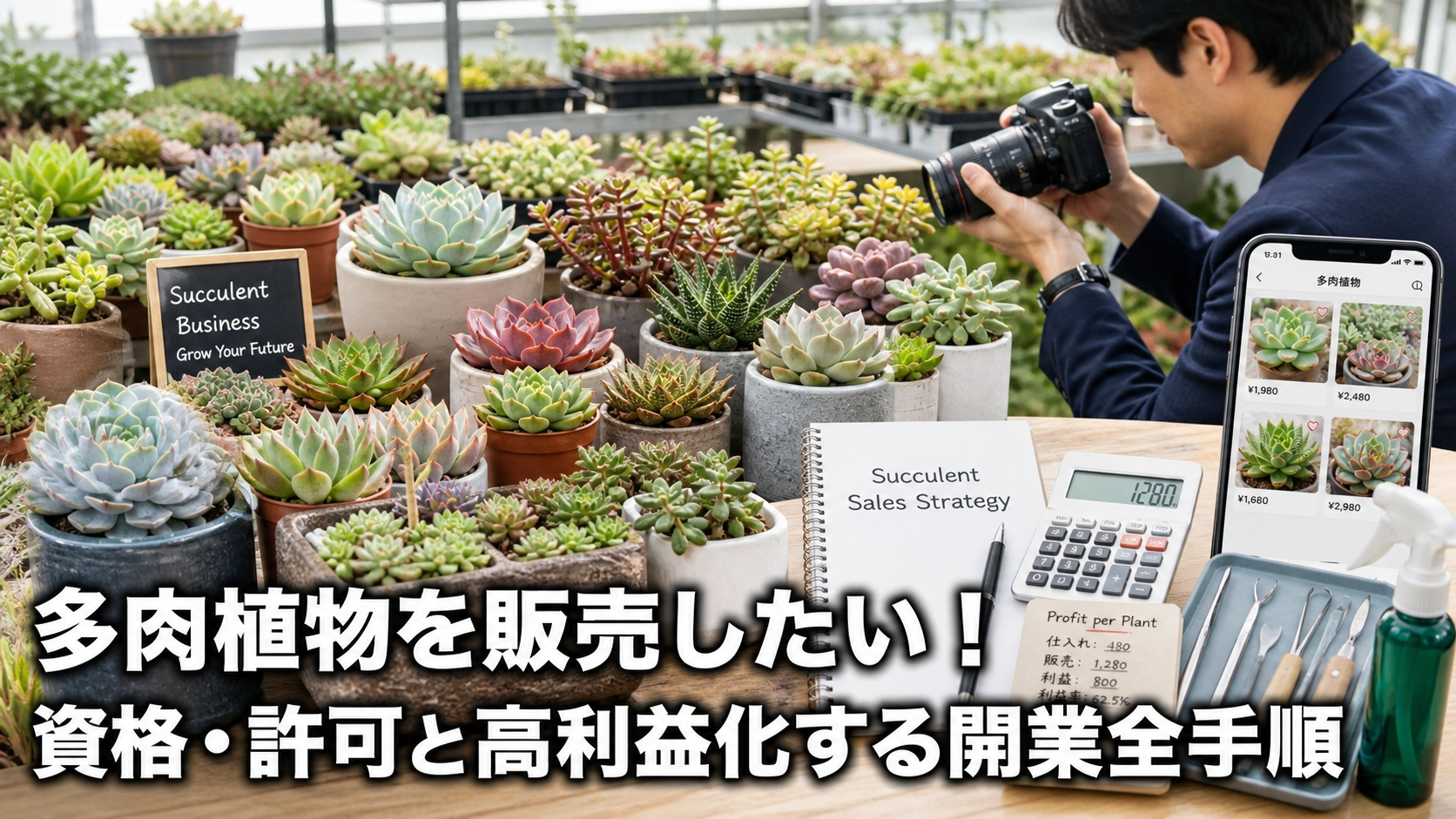 多肉植物を販売したい！資格・許可と高利益化する開業全手順