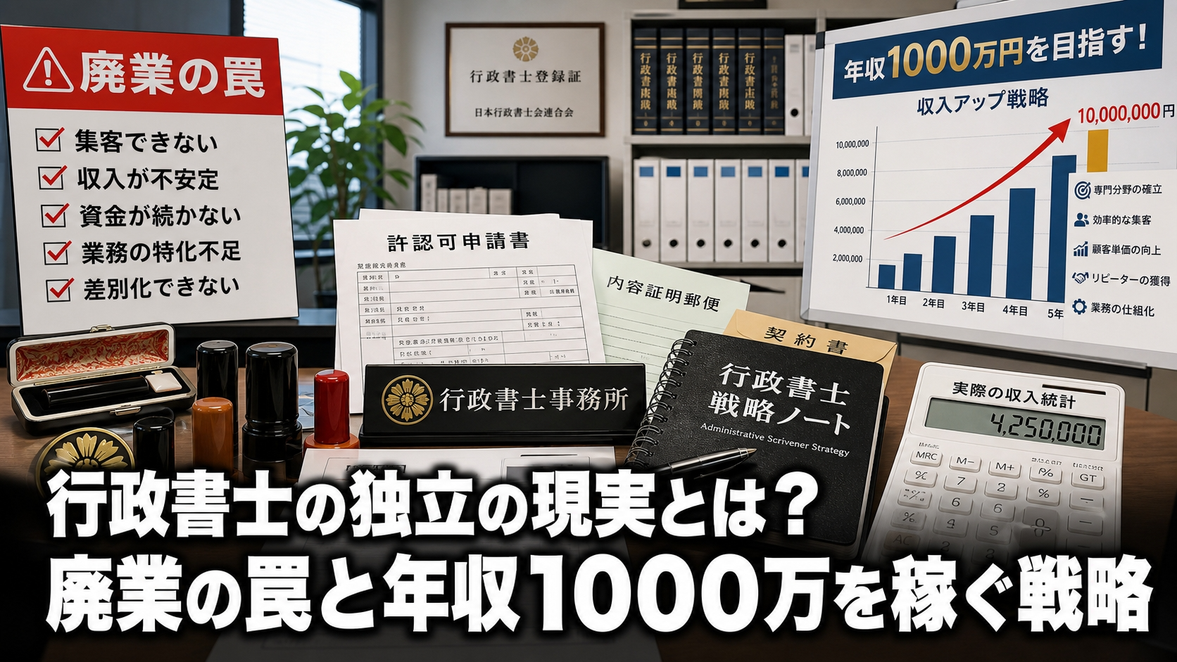行政書士の独立の現実とは？廃業の罠と年収1000万を稼ぐ戦略