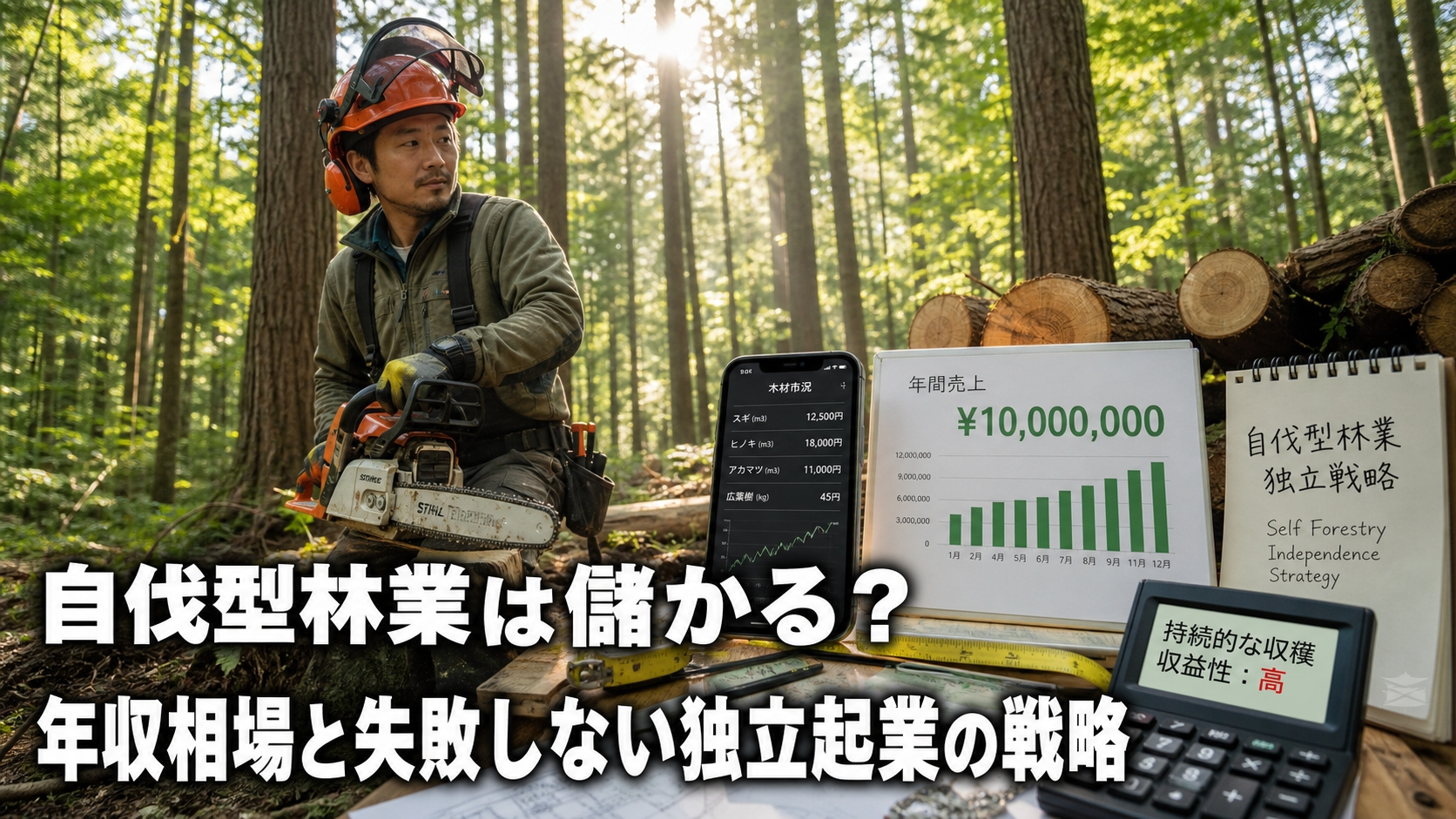 自伐型林業は儲かる？年収相場と失敗しない独立起業の戦略