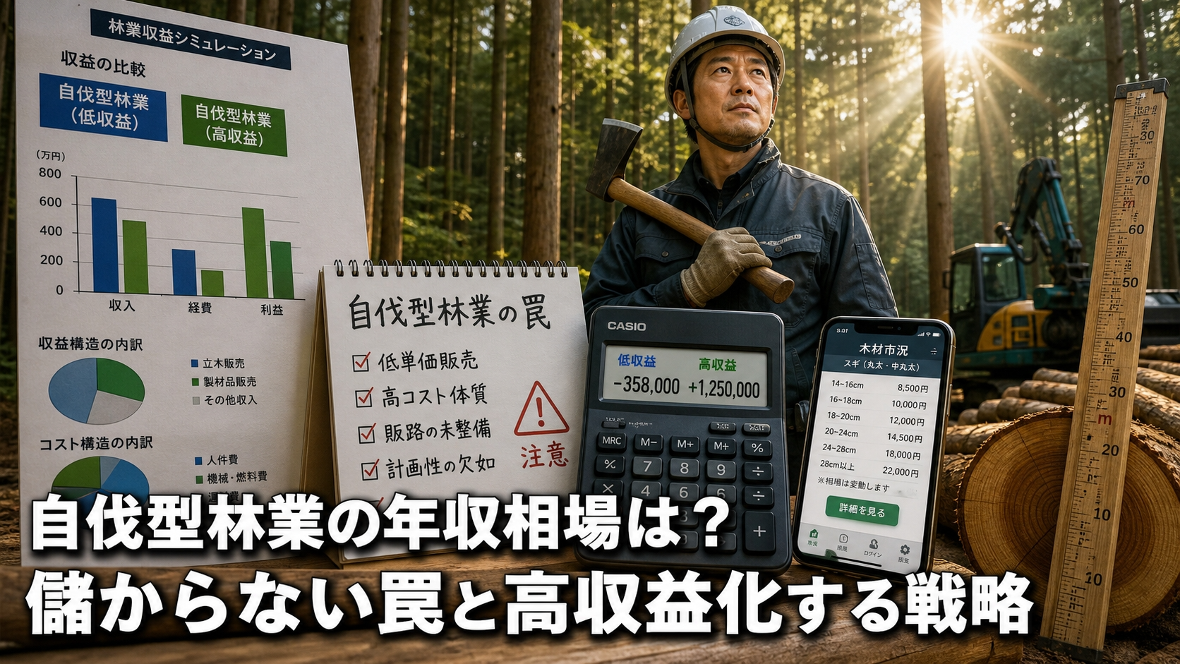 自伐型林業の年収相場は？儲からない罠と高収益化する戦略