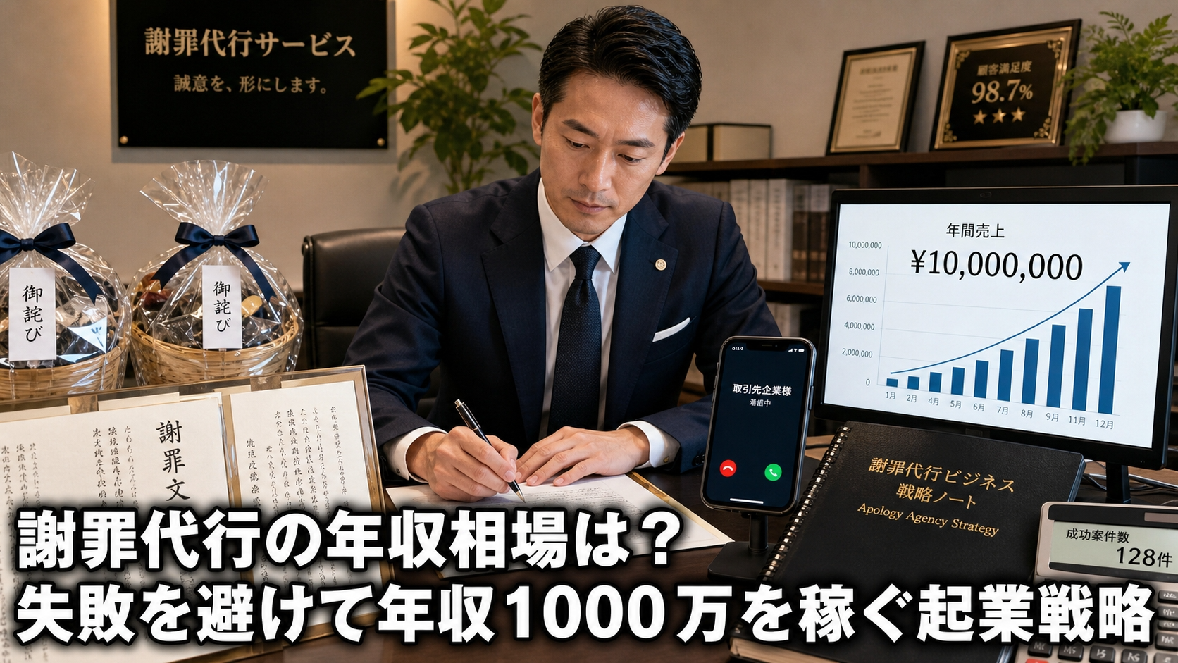 謝罪代行の年収相場は？失敗を避けて年収1000万を稼ぐ起業戦略