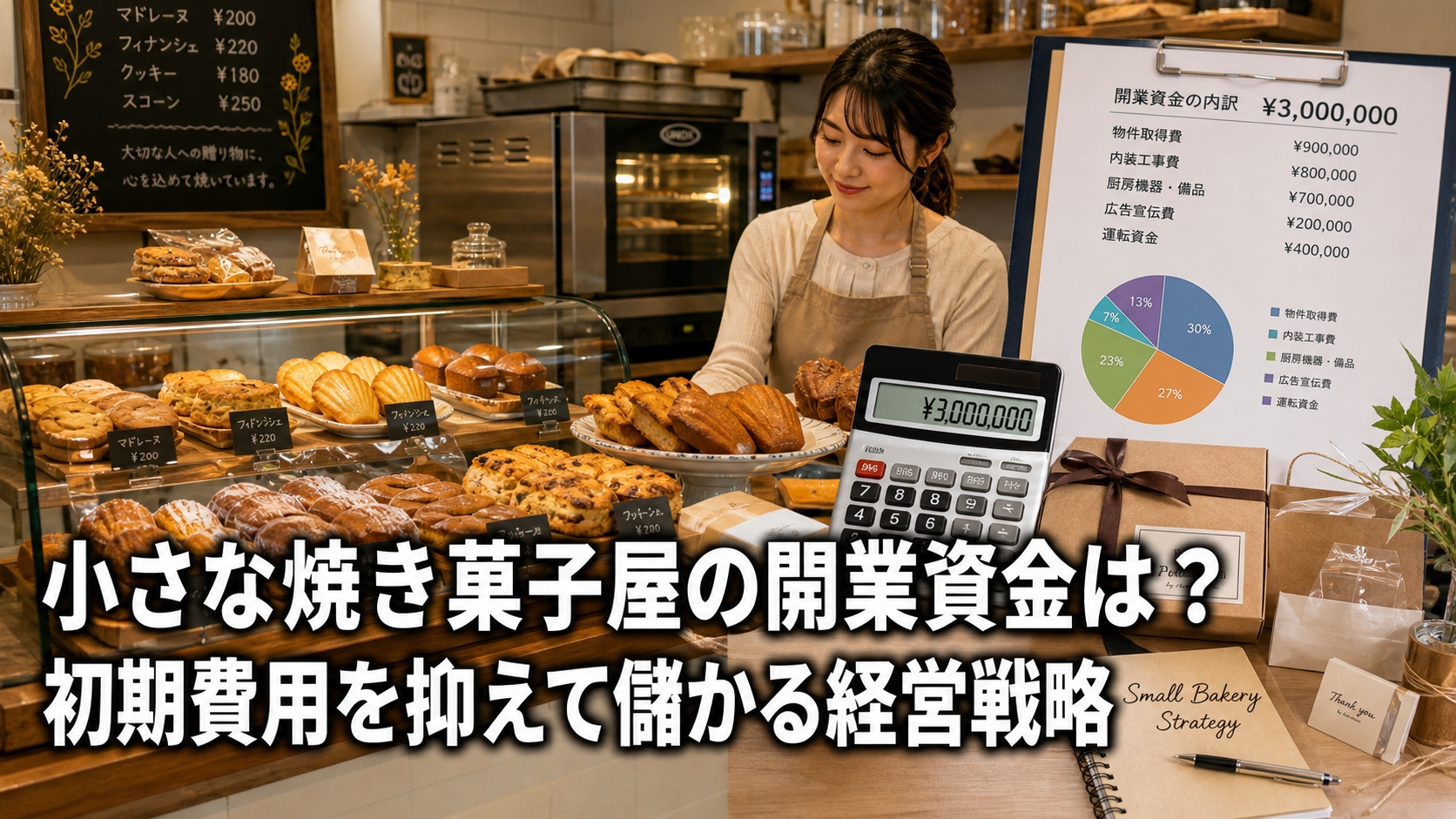 小さな焼き菓子屋の開業資金は？初期費用を抑えて儲かる経営戦略