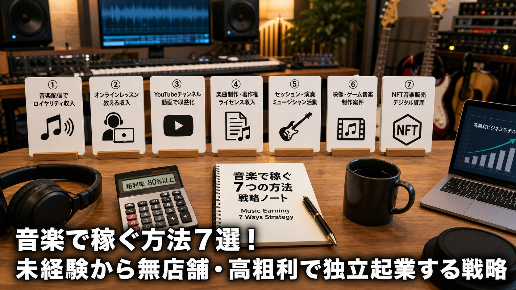 音楽で稼ぐ方法7選！未経験から無店舗・高粗利で独立起業する戦略