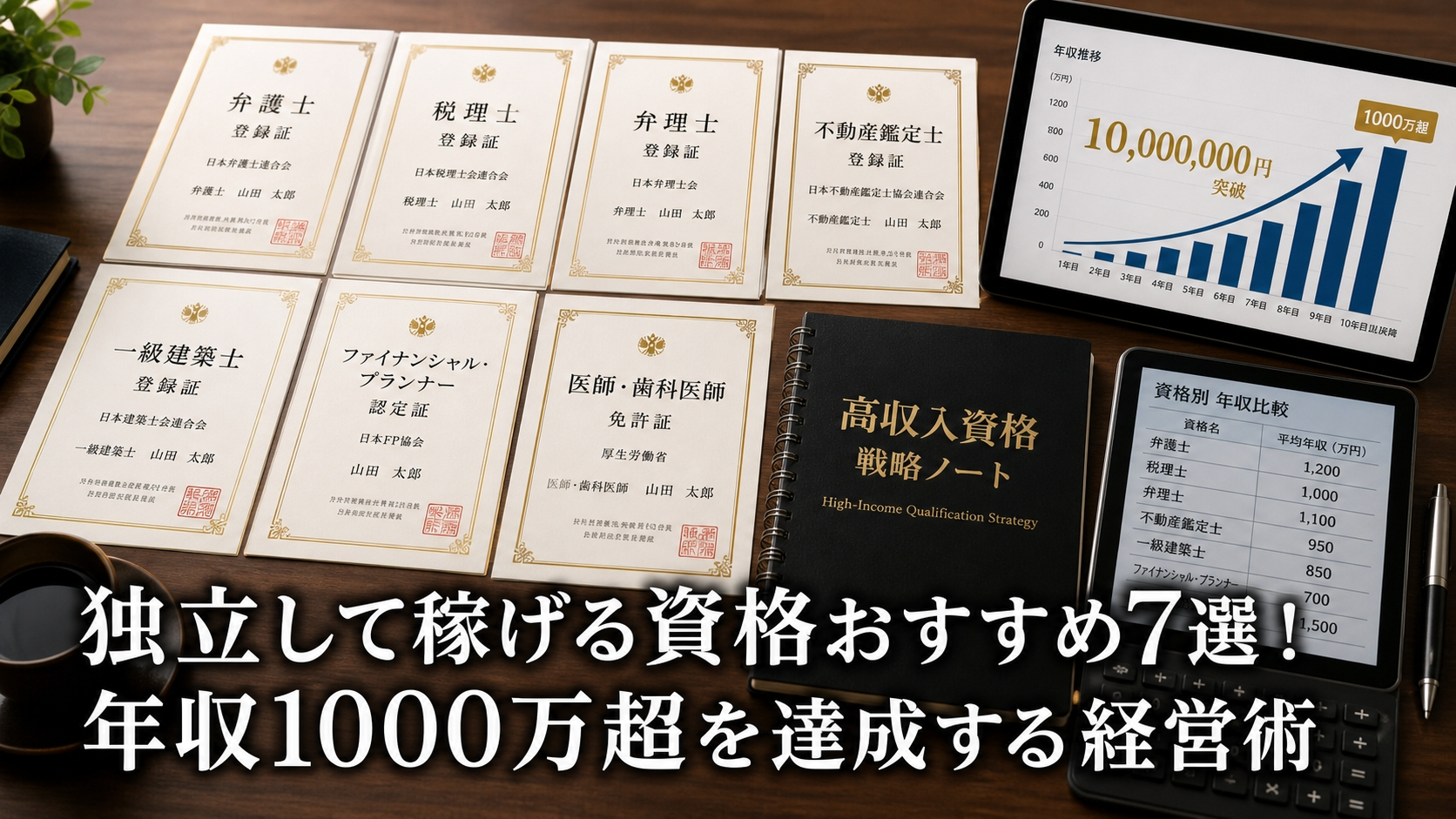 独立して稼げる資格おすすめ7選！年収1000万超を達成する経営術