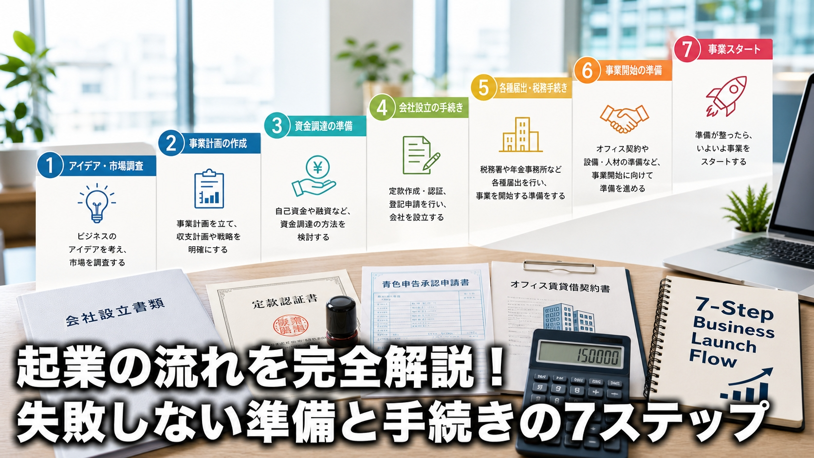 起業の流れを完全解説！失敗しない準備と手続きの7ステップ