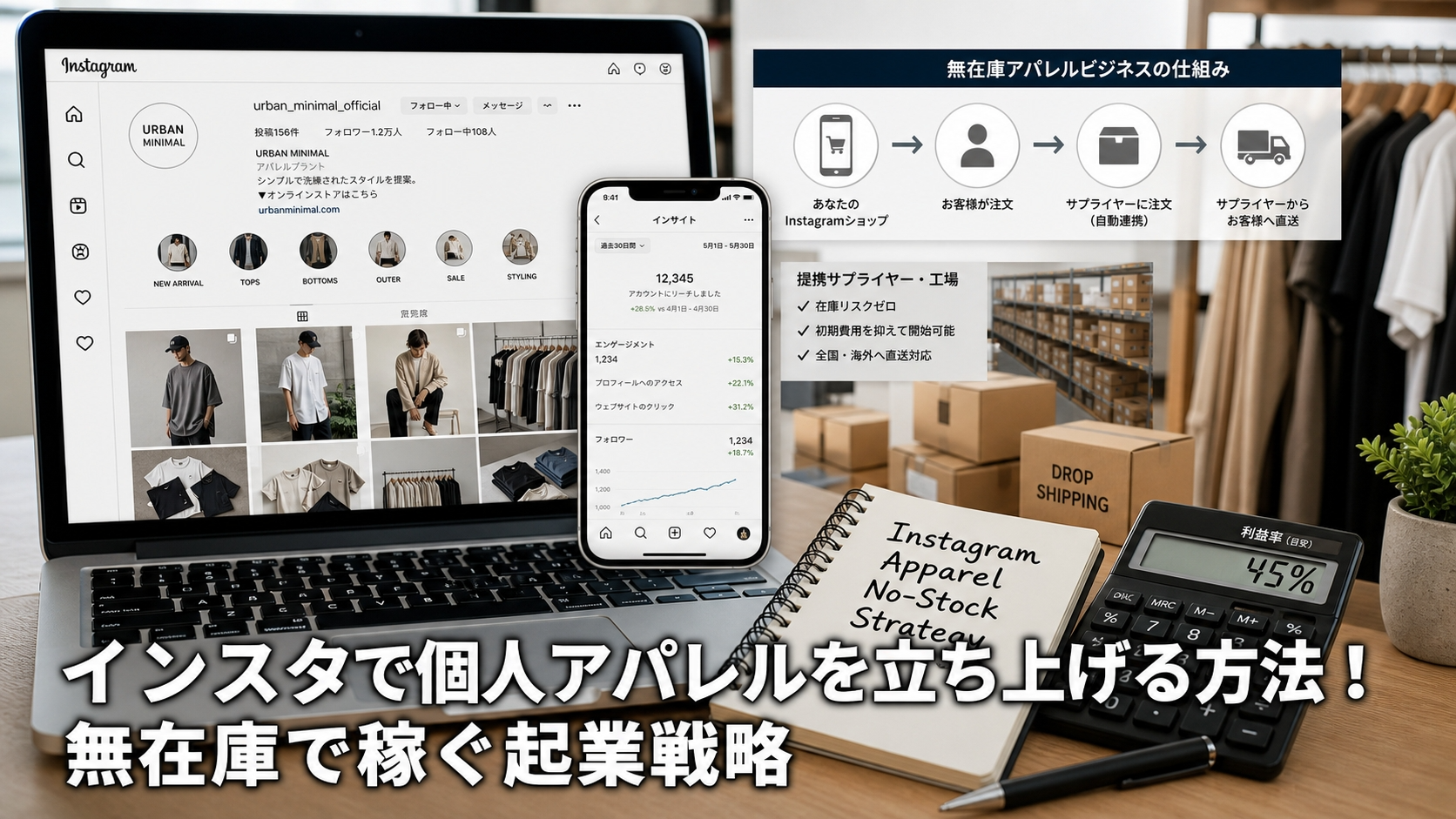 インスタで個人アパレルを立ち上げる方法！無在庫で稼ぐ起業戦略