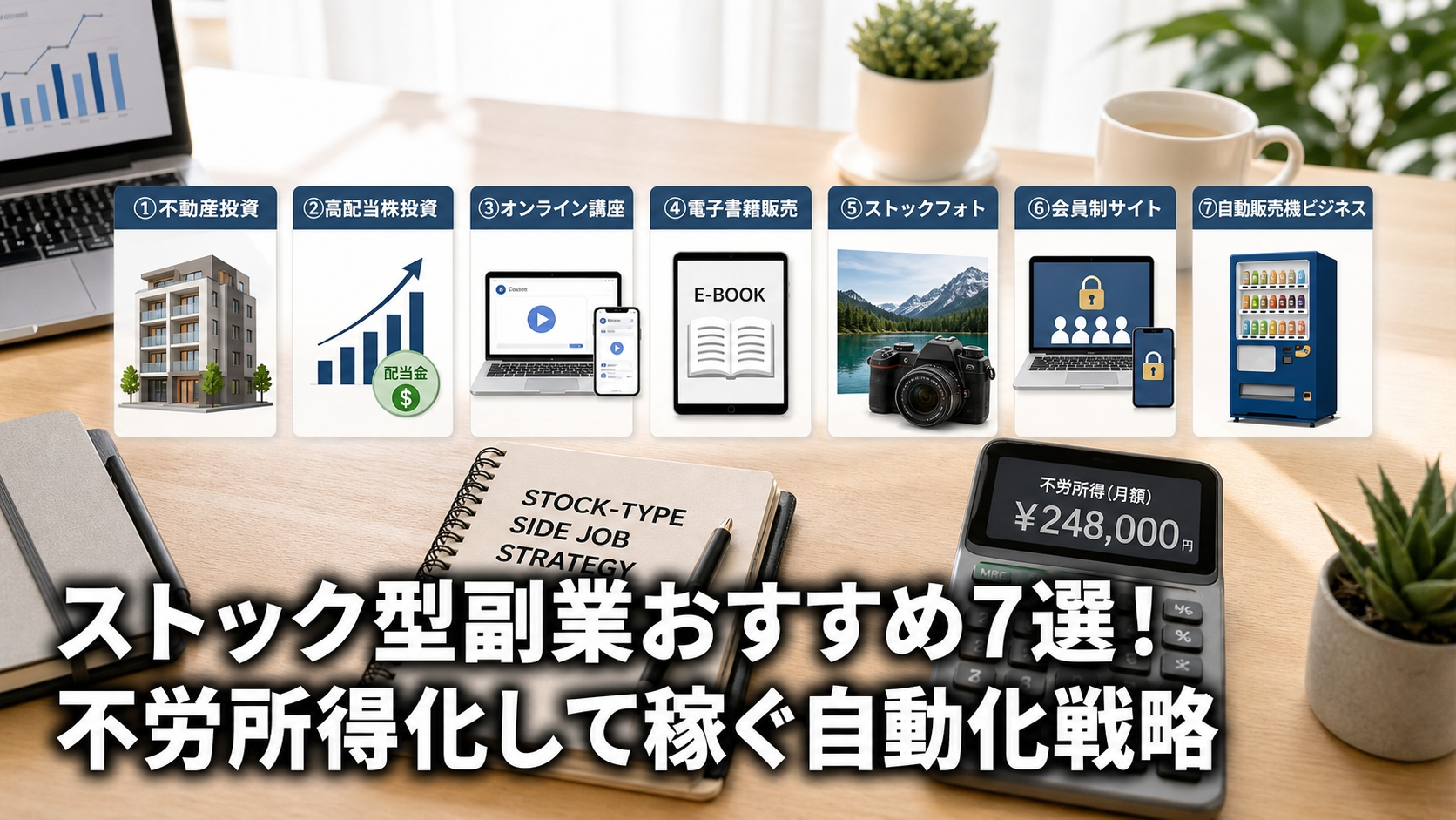 ストック型副業おすすめ7選！不労所得化して稼ぐ自動化戦略
