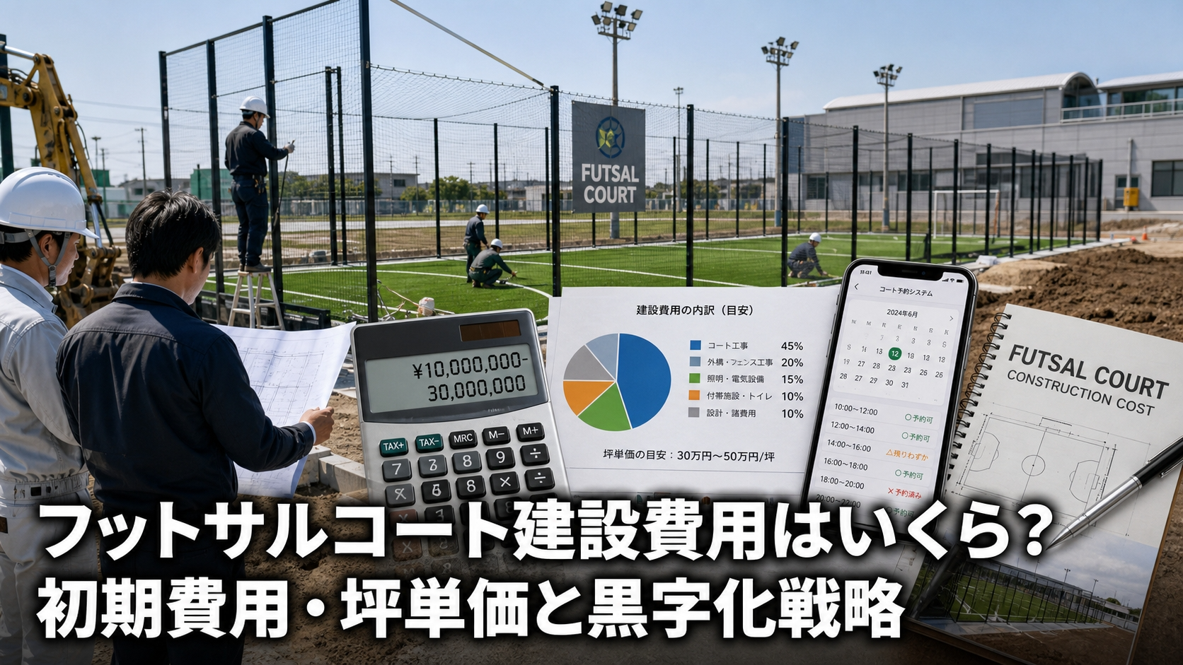 フットサルコート建設費用はいくら？初期費用・坪単価と黒字化戦略