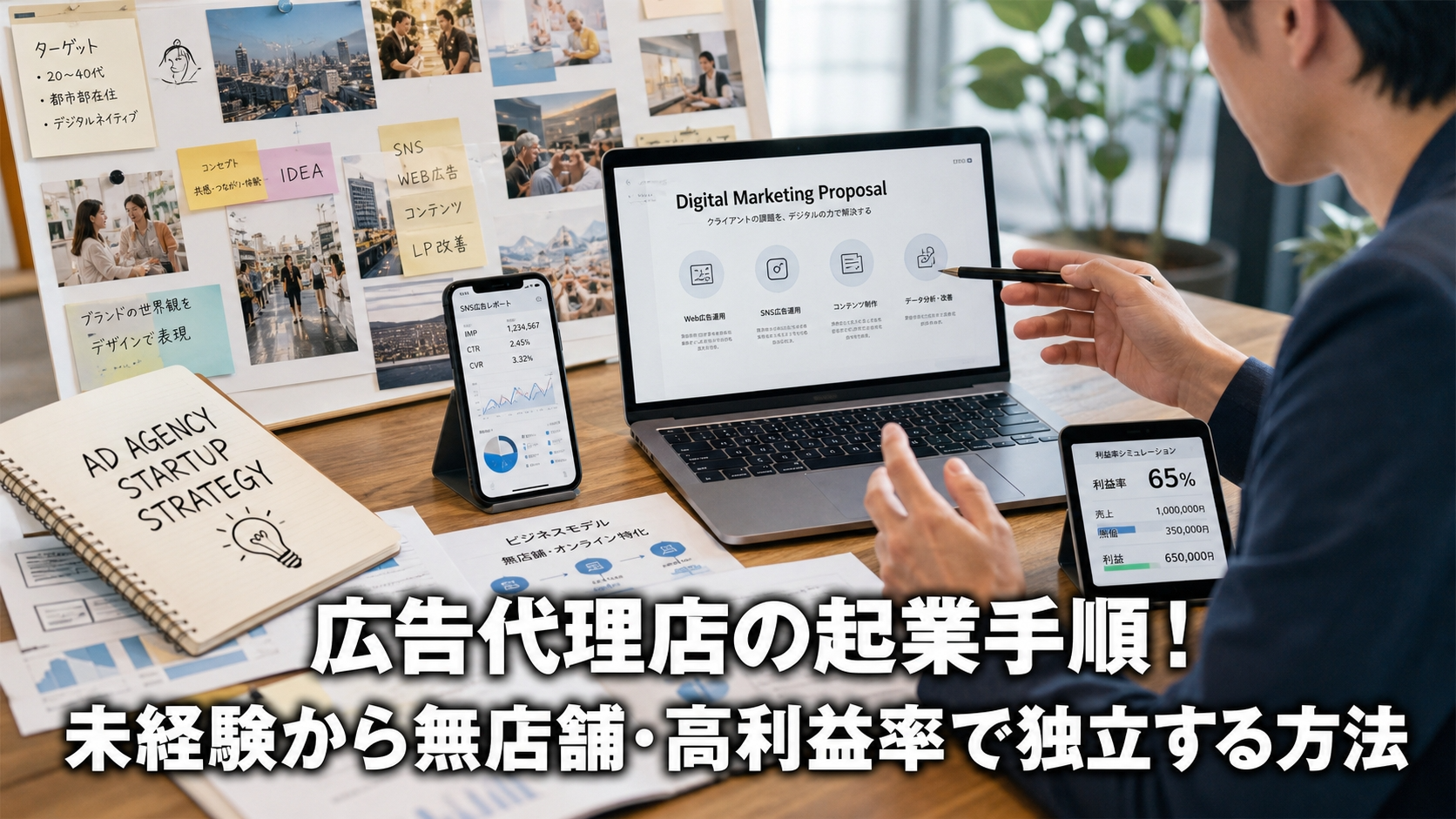 広告代理店の起業手順！未経験から無店舗・高利益率で独立する方法