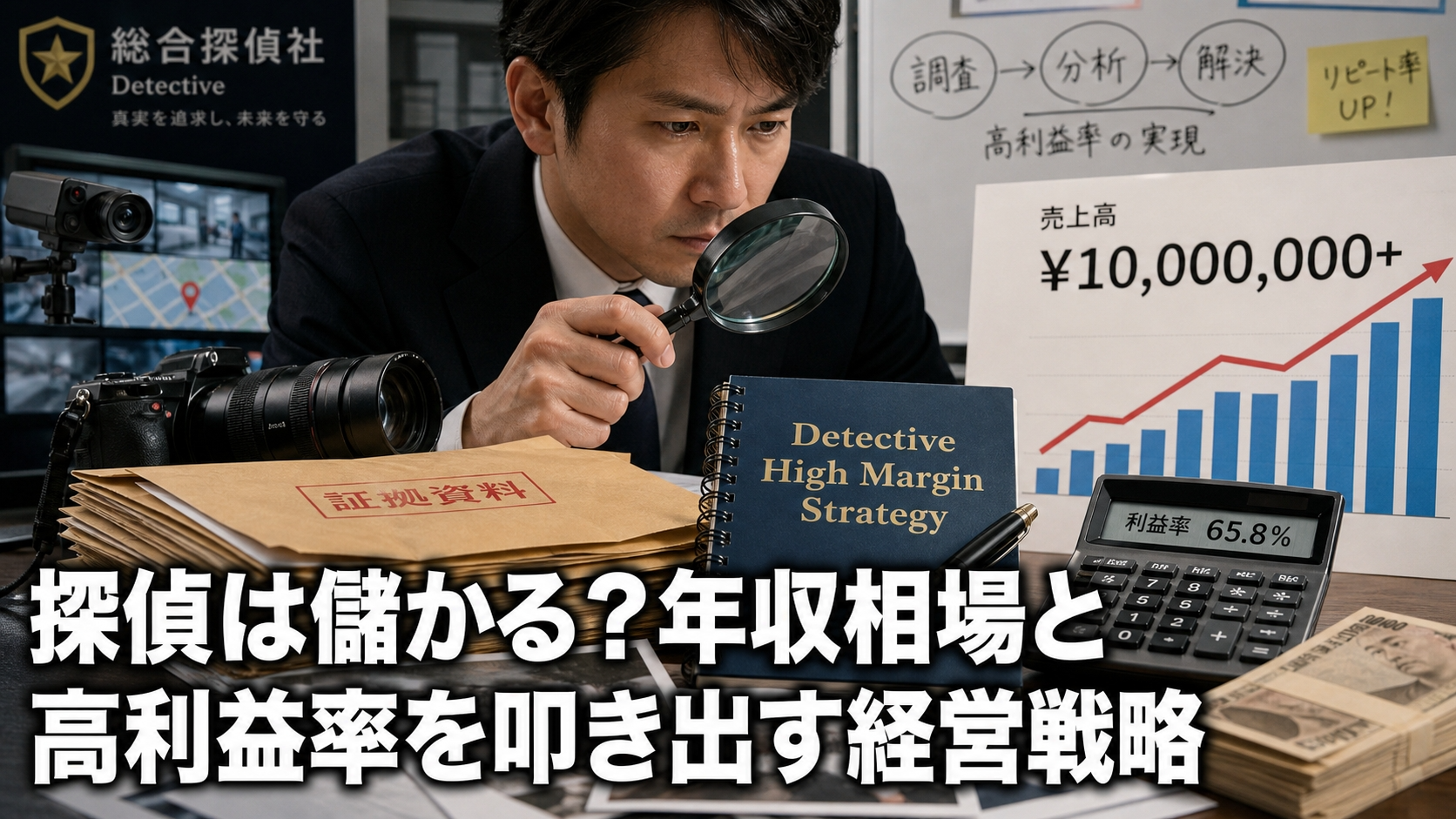 探偵は儲かる？年収相場と高利益率を叩き出す経営戦略