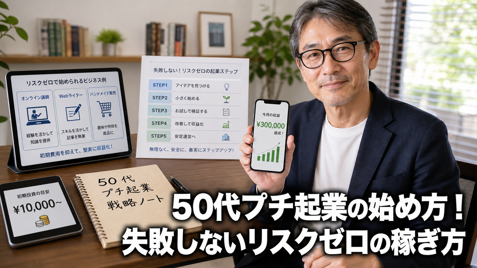50代プチ起業の始め方！失敗しないリスクゼロの稼ぎ方