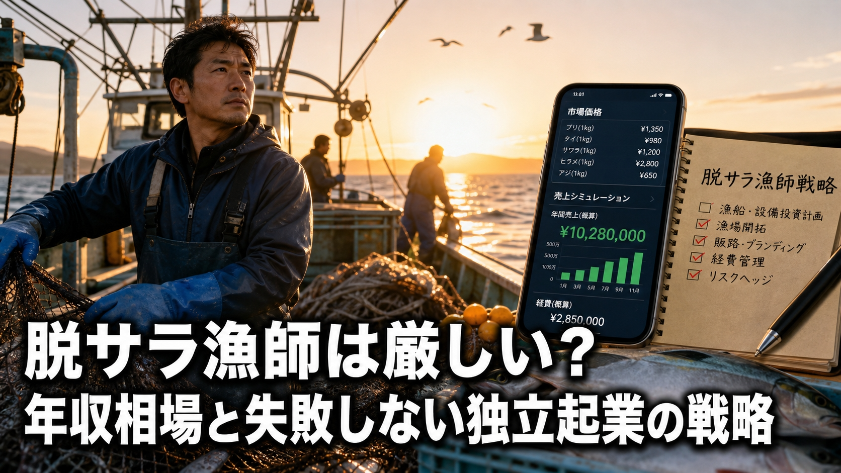脱サラ漁師は厳しい？年収相場と失敗しない独立起業の戦略