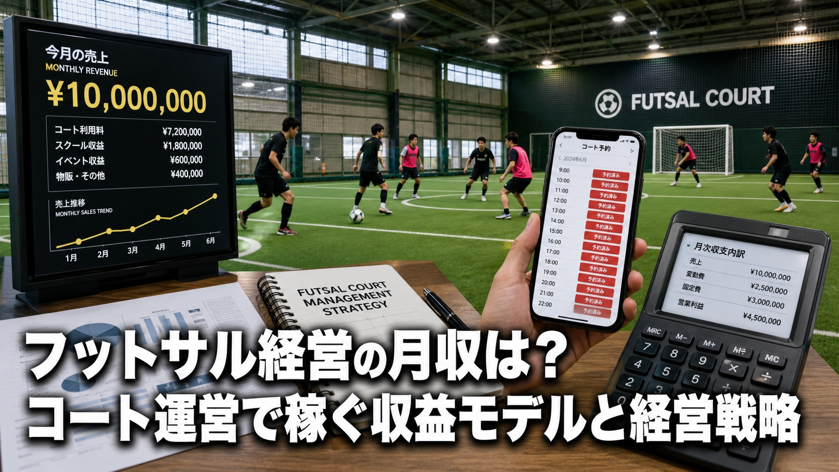 フットサル経営の月収は？コート運営で稼ぐ収益モデルと経営戦略
