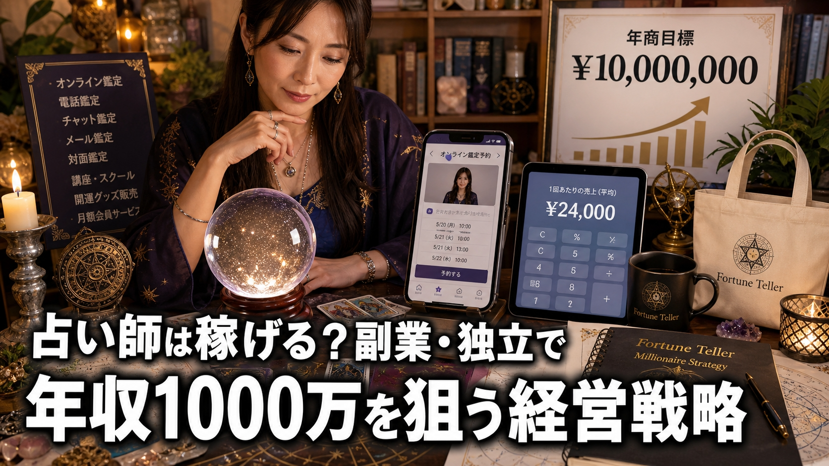 占い師は稼げる？副業・独立で年収1000万を狙う経営戦略