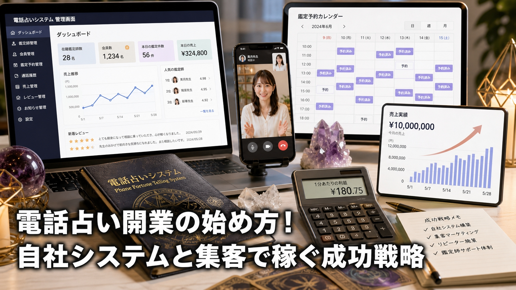 電話占い開業の始め方！自社システムと集客で稼ぐ成功戦略