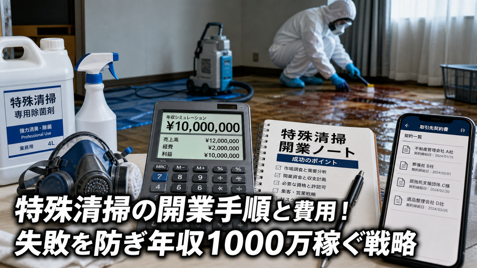 特殊清掃の開業手順と費用！失敗を防ぎ年収1000万稼ぐ戦略