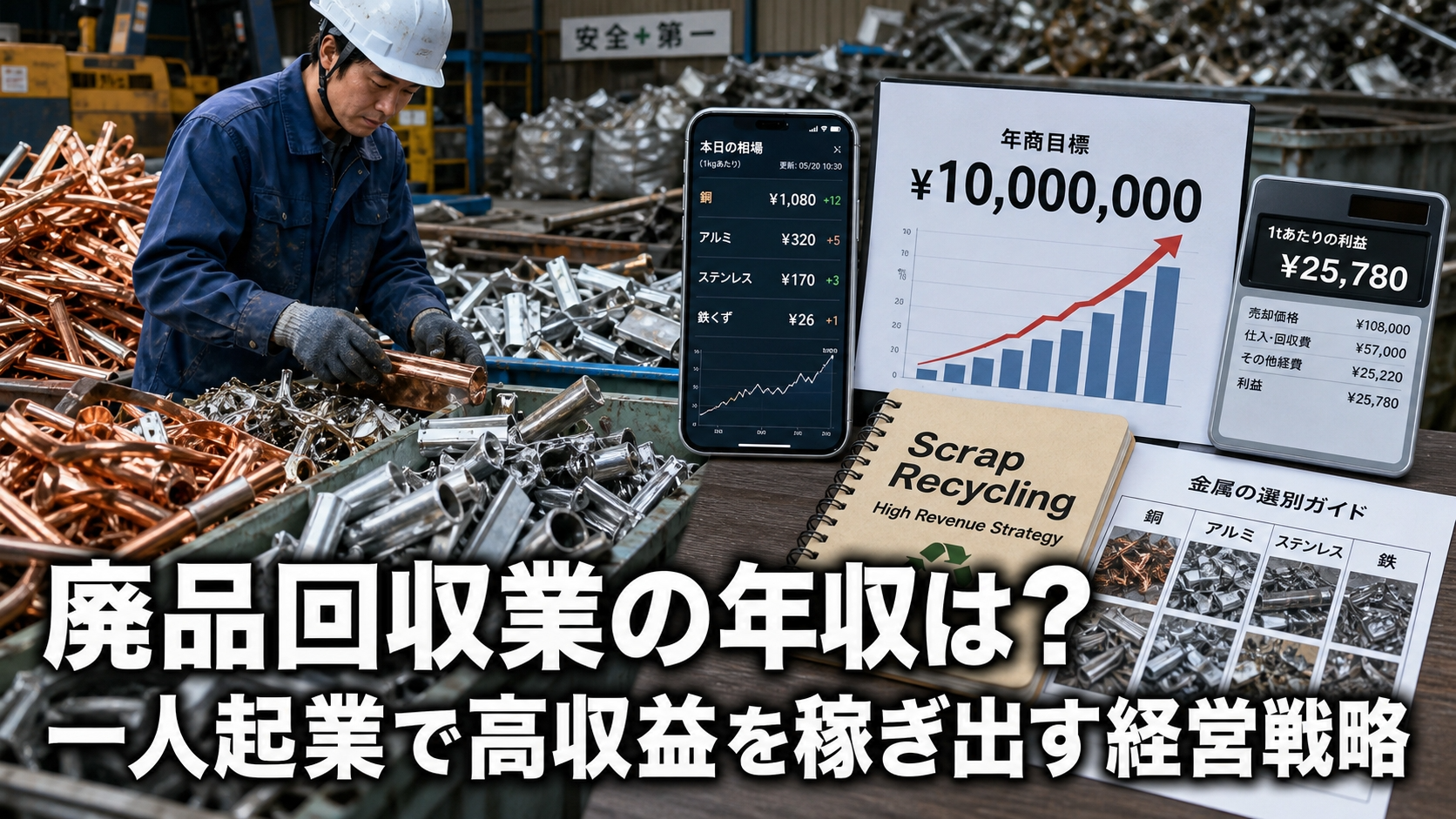 廃品回収業の年収は？一人起業で高収益を稼ぎ出す経営戦略