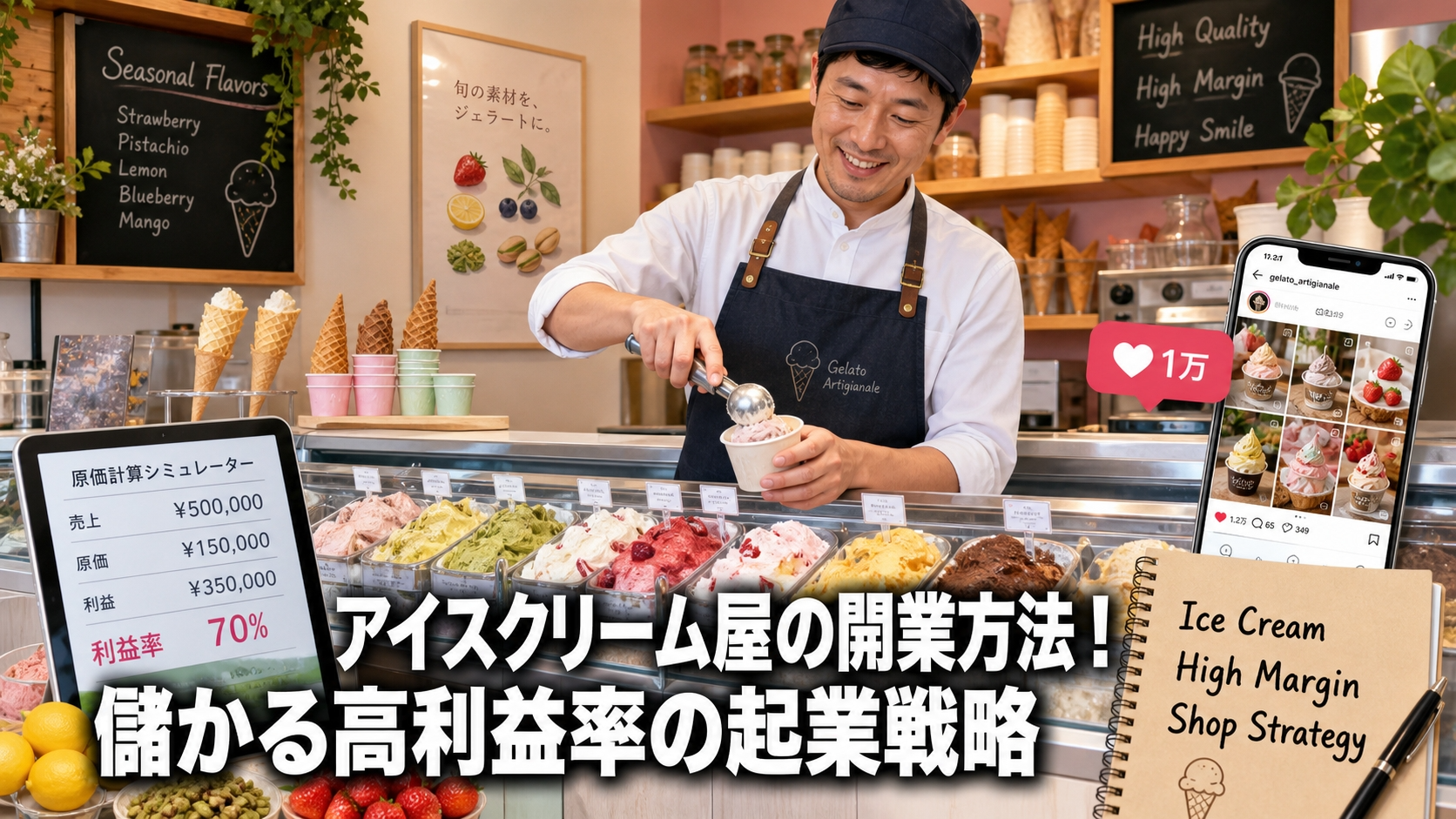 アイスクリーム屋の開業方法！儲かる高利益率の起業戦略