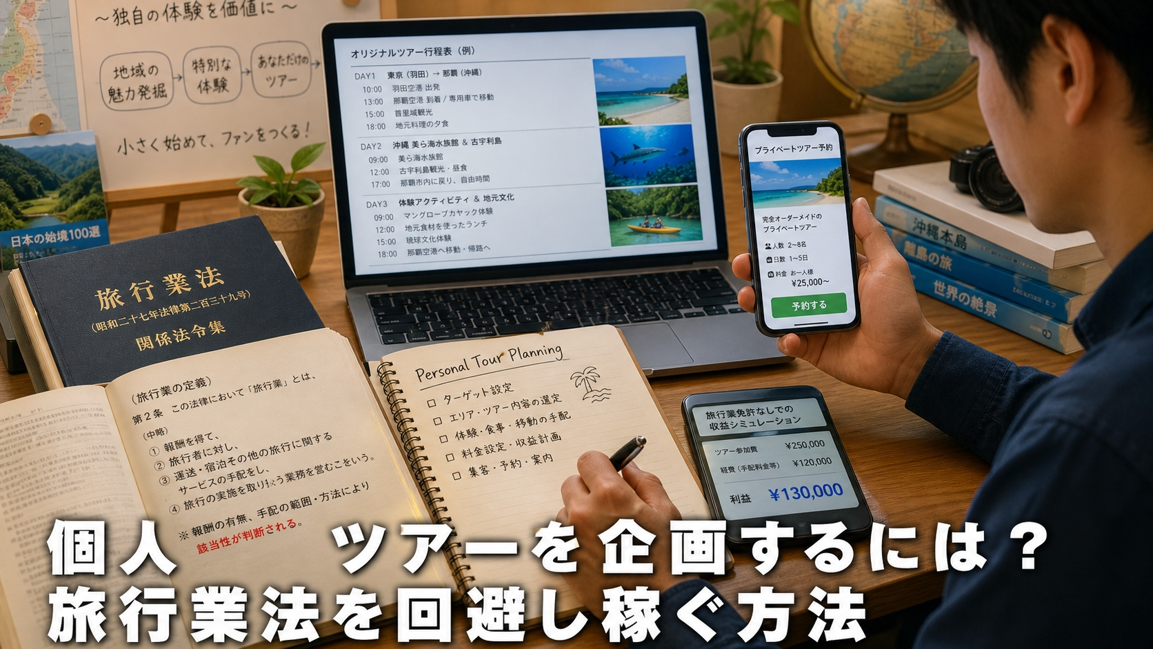 個人でツアーを企画するには？旅行業法を回避し稼ぐ方法