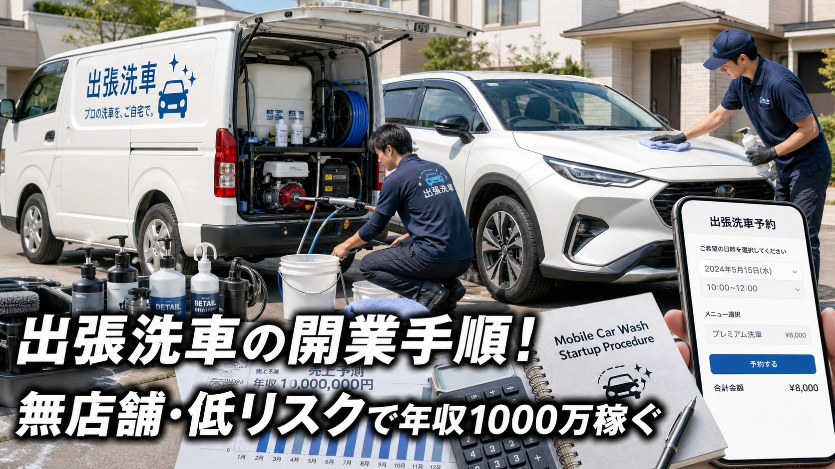 出張洗車の開業手順！無店舗・低リスクで年収1000万稼ぐ