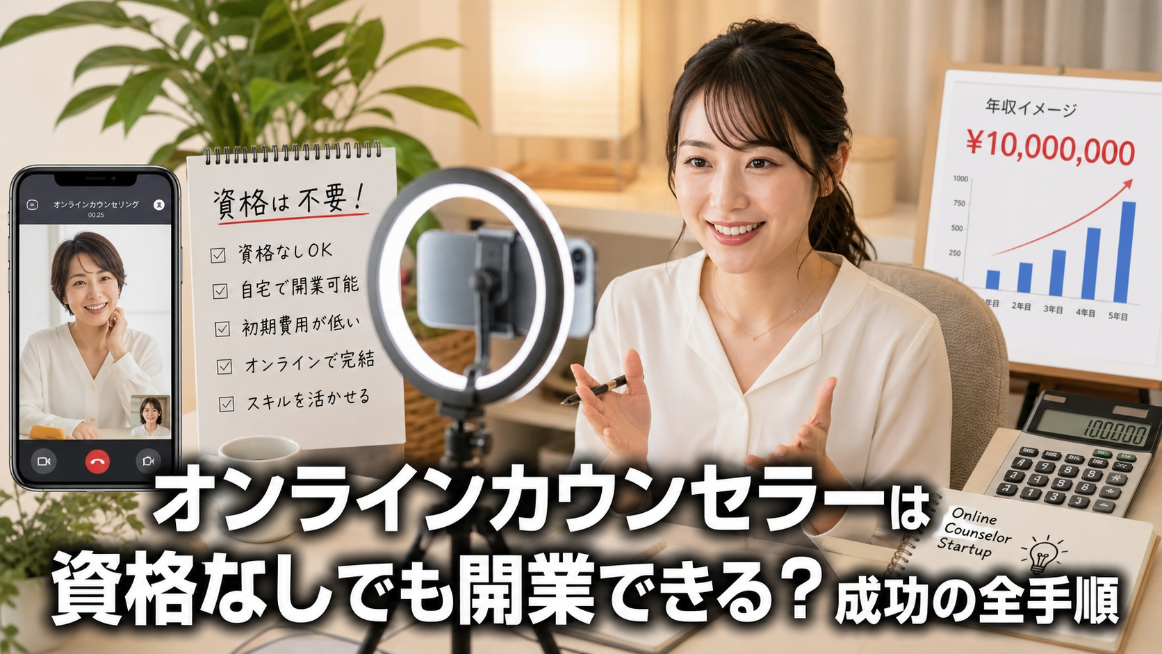 オンラインカウンセラーは資格なしでも開業できる？成功の全手順