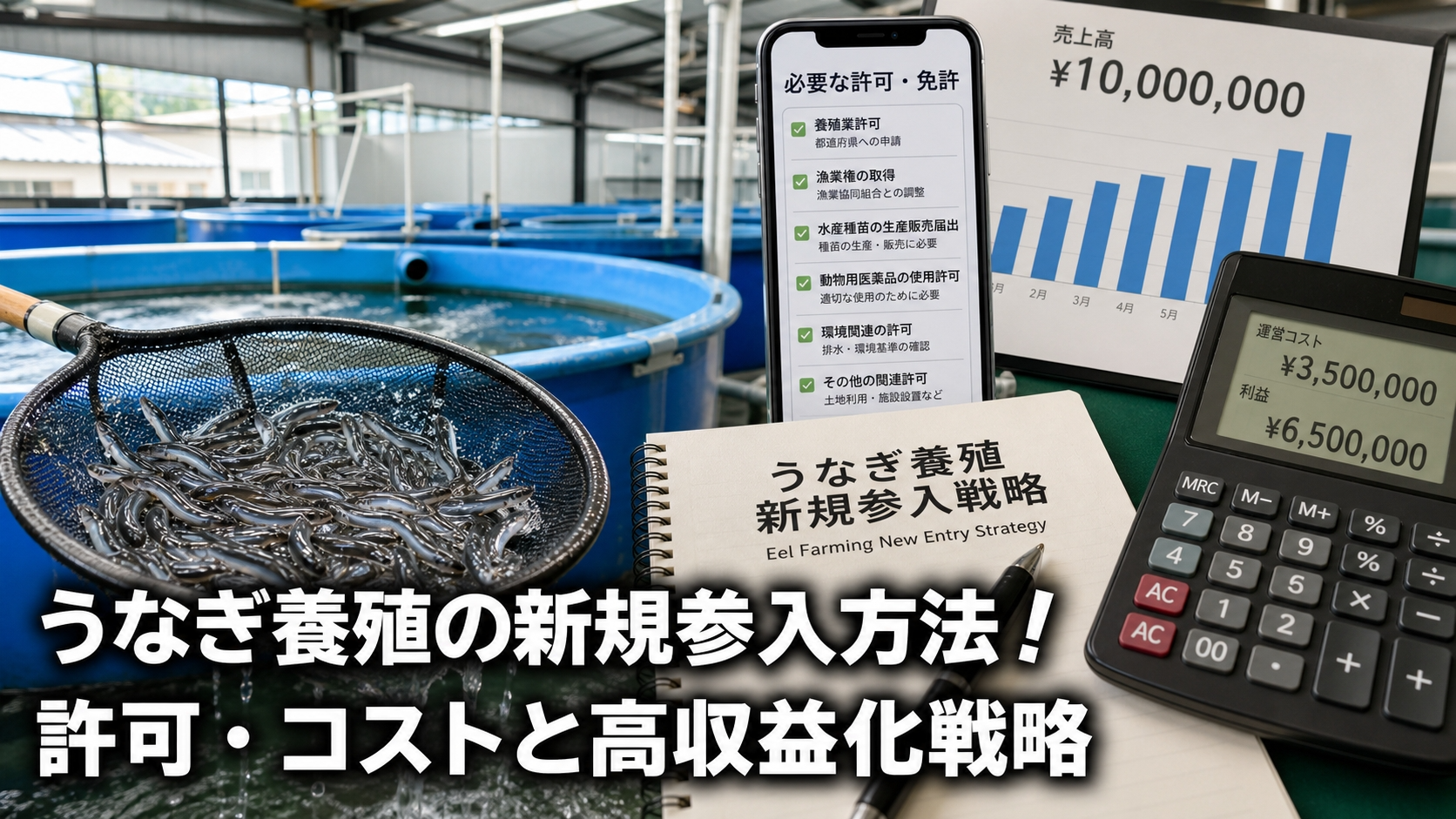 うなぎ養殖の新規参入方法！許可・コストと高収益化戦略
