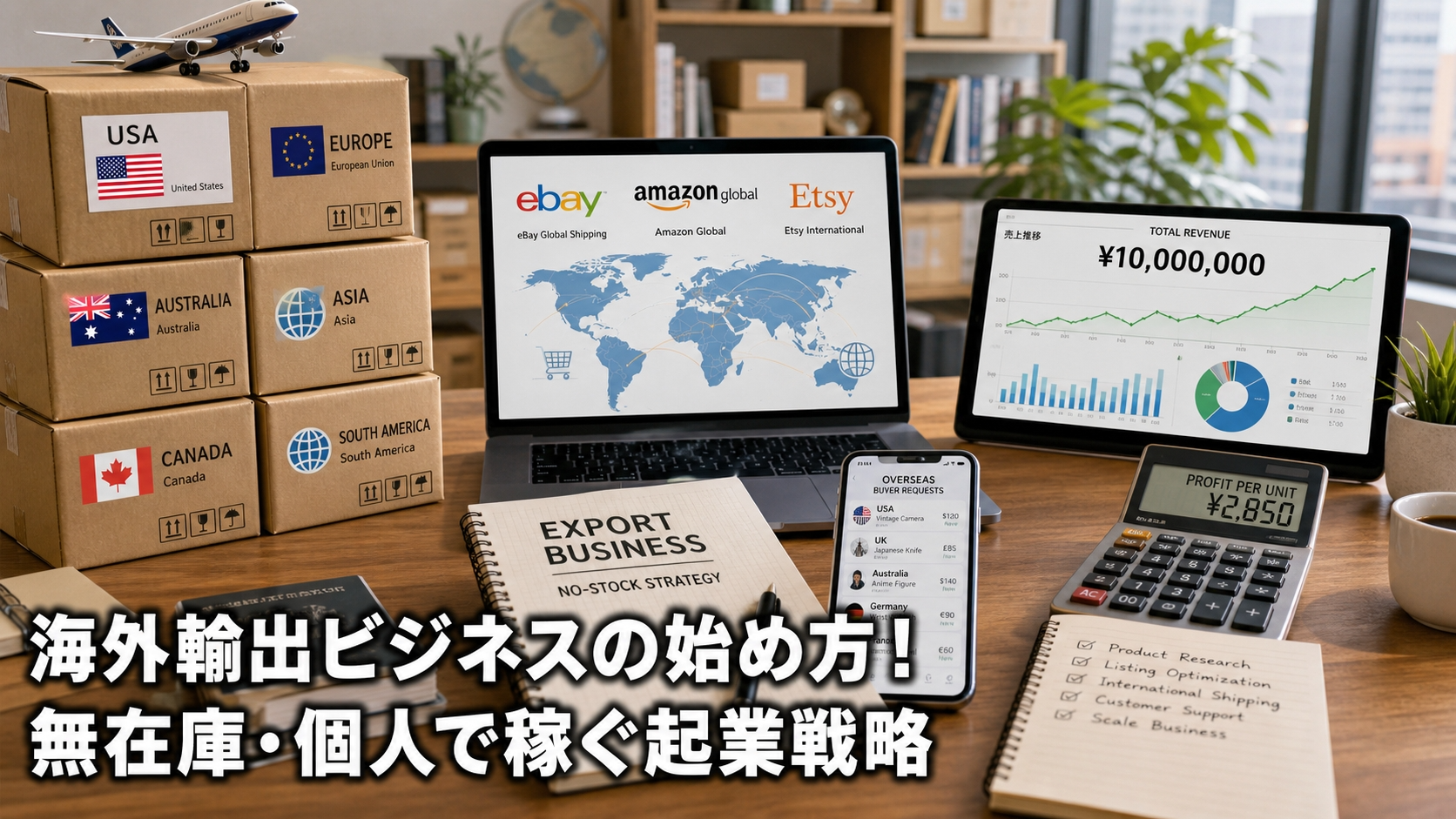 海外輸出ビジネスの始め方！無在庫・個人で稼ぐ起業戦略