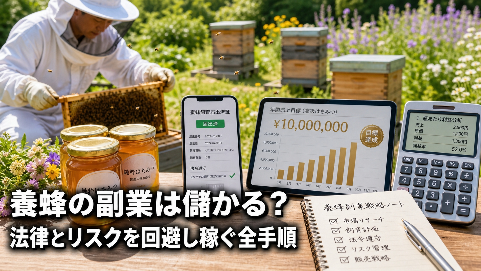 養蜂の副業は儲かる？法律とリスクを回避し稼ぐ全手順