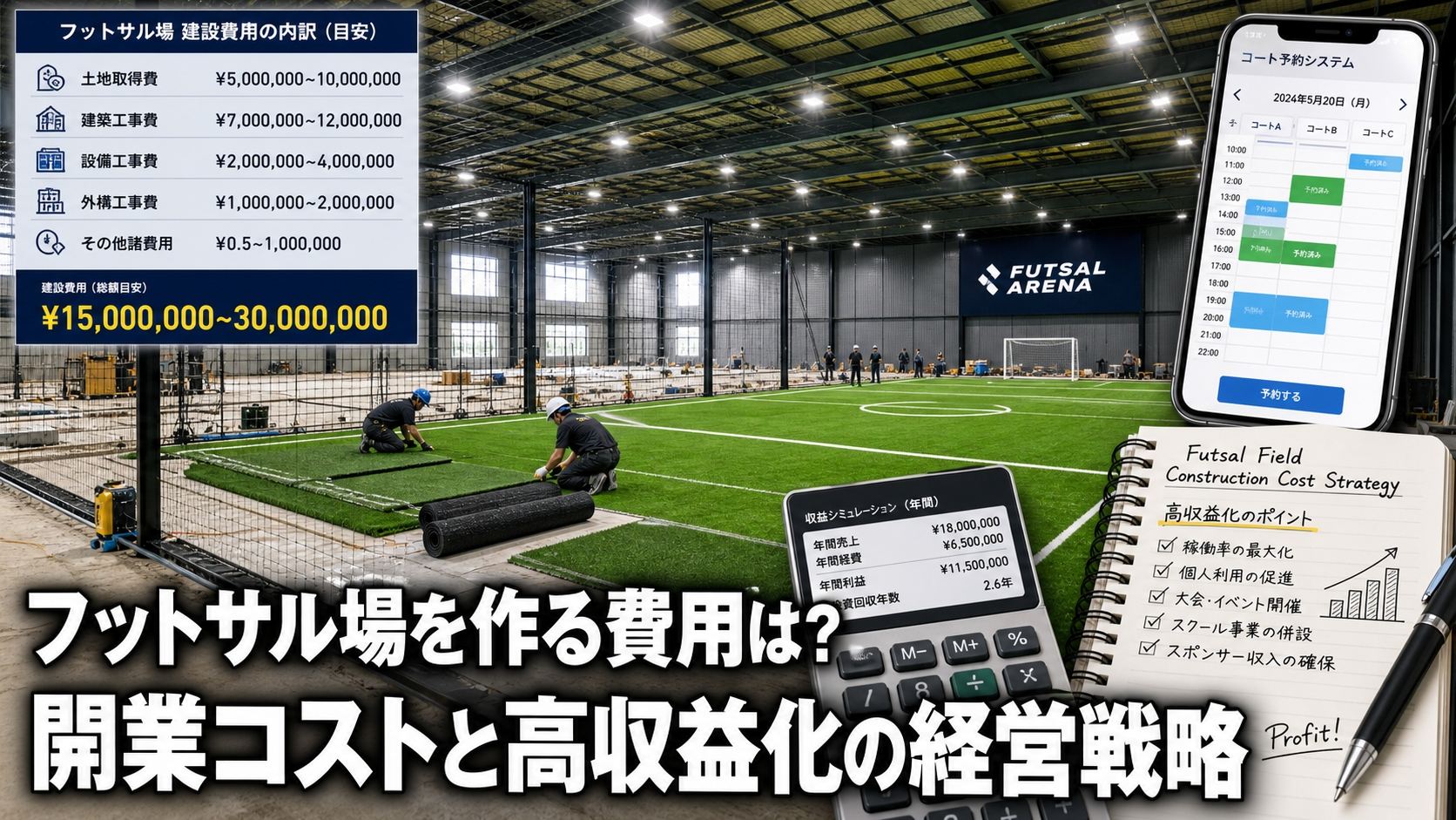 フットサル場を作る費用は？開業コストと高収益化の経営戦略