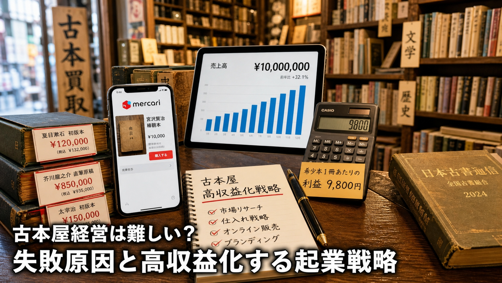 古本屋経営は難しい？失敗原因と高収益化する起業戦略