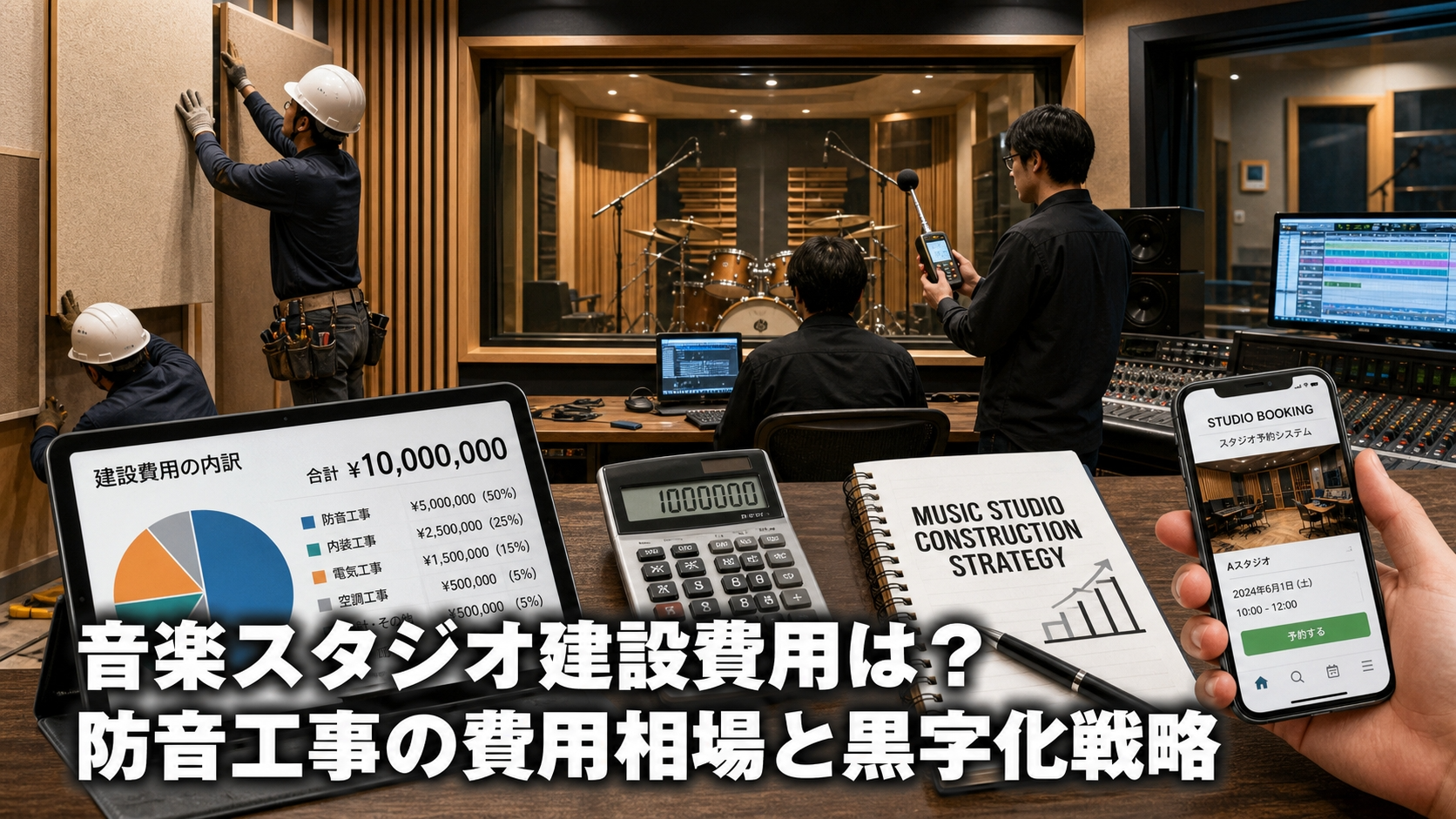 音楽スタジオ建設費用は？防音工事の費用相場と黒字化戦略