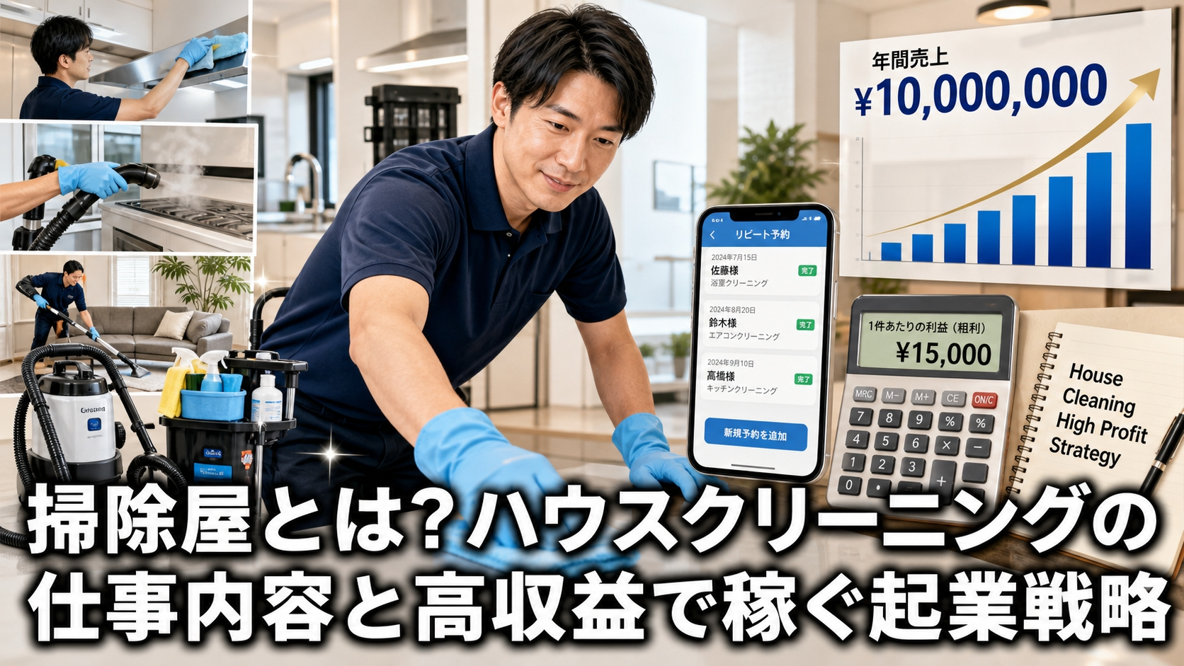 掃除屋とは？ハウスクリーニングの仕事内容と高収益で稼ぐ起業戦略