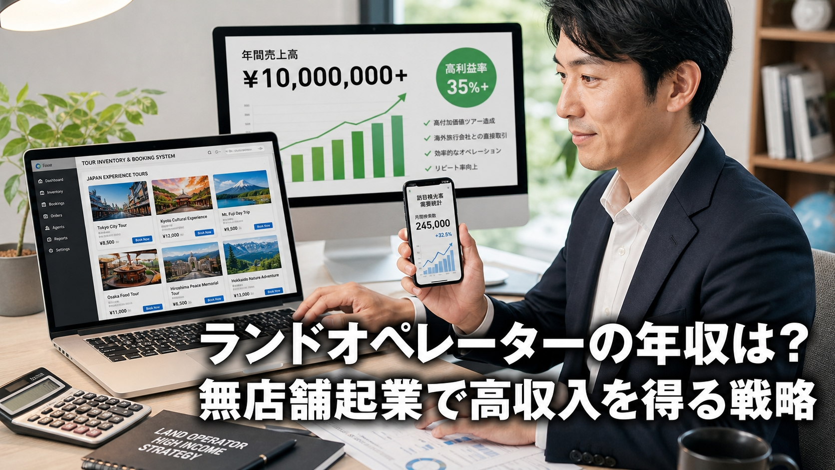 ランドオペレーターの年収は？無店舗起業で高収入を得る戦略