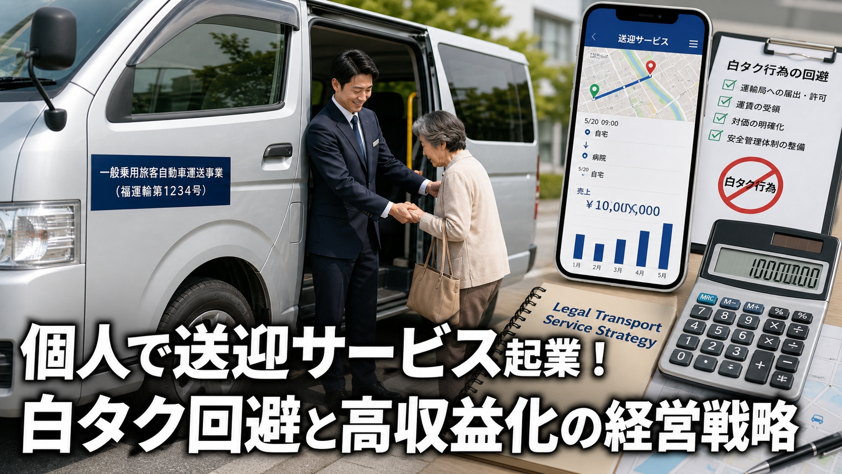 個人で送迎サービス起業！白タク回避と高収益化の経営戦略