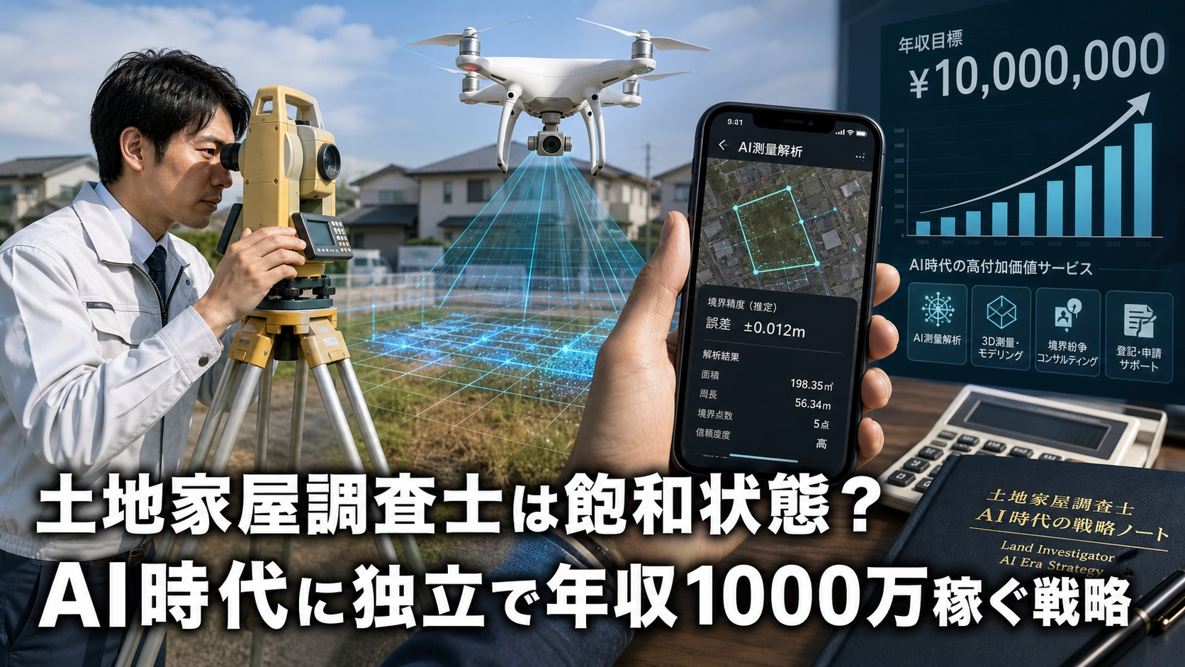 土地家屋調査士は飽和状態？AI時代に独立で年収1000万稼ぐ戦略