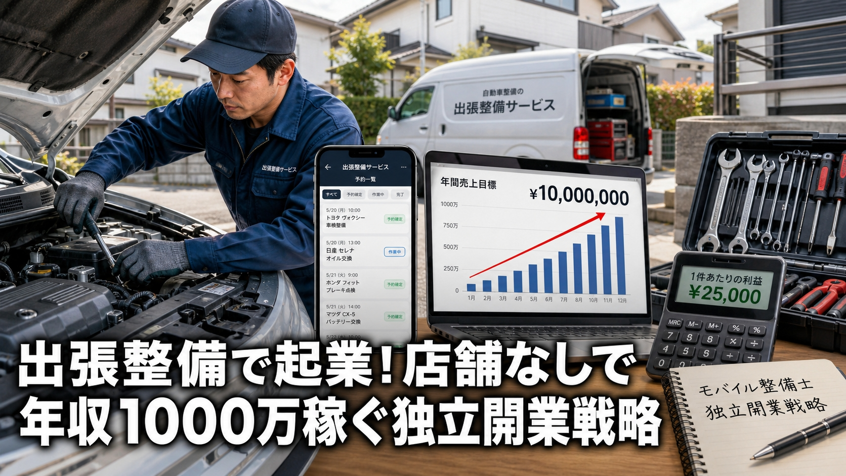 出張整備で起業！店舗なしで年収1000万稼ぐ独立開業戦略