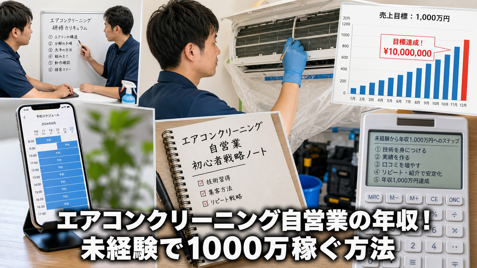 エアコンクリーニング自営業の年収！未経験で1000万稼ぐ方法