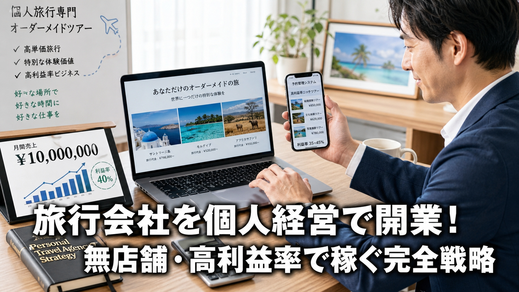 旅行会社を個人経営で開業！無店舗・高利益率で稼ぐ完全戦略